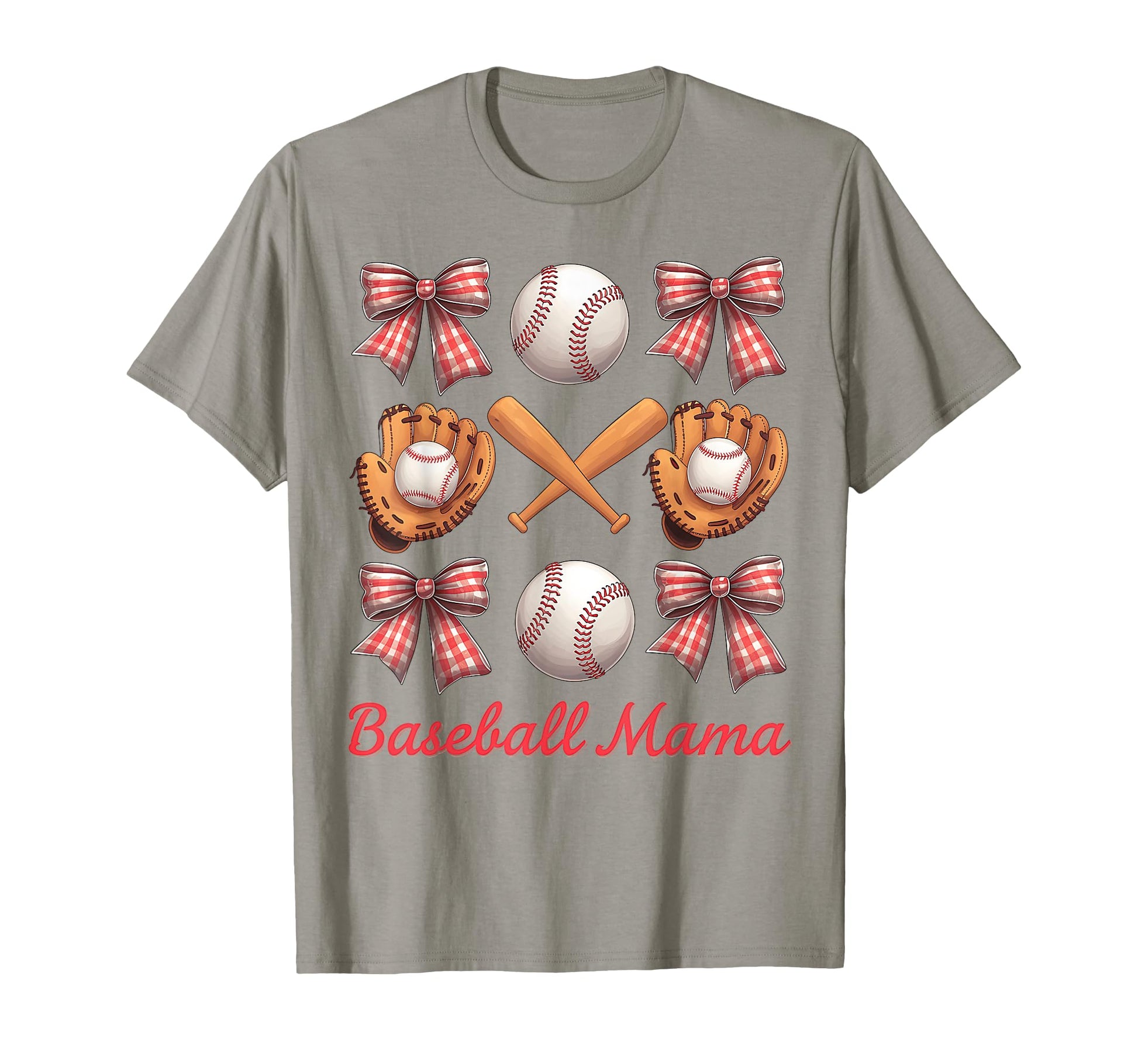 Baseball Mama Coquette Bow Mothers Day T-Shirt - Novelty Apparel Men Women - T-Shirt, Sweatshirt, Hoodie