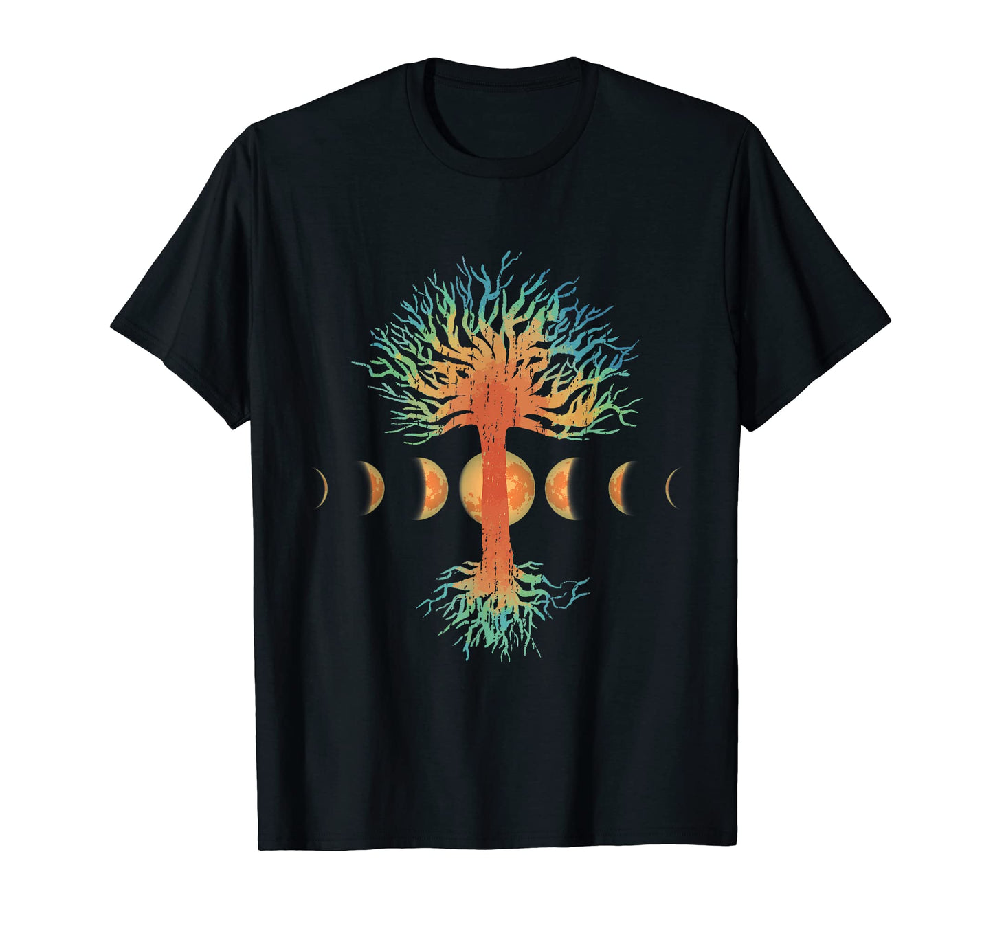 Phases Moon 60S 70S Vibe Tree Life T-Shirt - Fun Novelty Design Men Women - T-Shirt, Sweatshirt, Hoodie