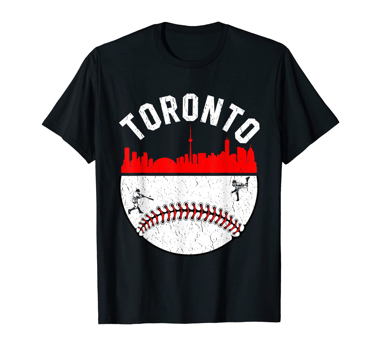 Toronto Cityscape Baseball Distressed Mom T-Shirt - Novelty Apparel Unisex - T-Shirt, Sweatshirt, Hoodie