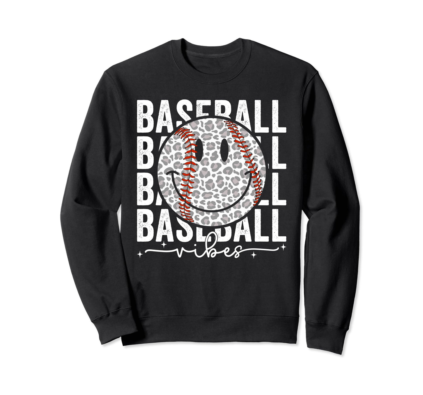 Funny Leopard Baseball Vibes Game Sweatshirt - Aesthetic Graphic Unisex - T-Shirt, Sweatshirt, Hoodie