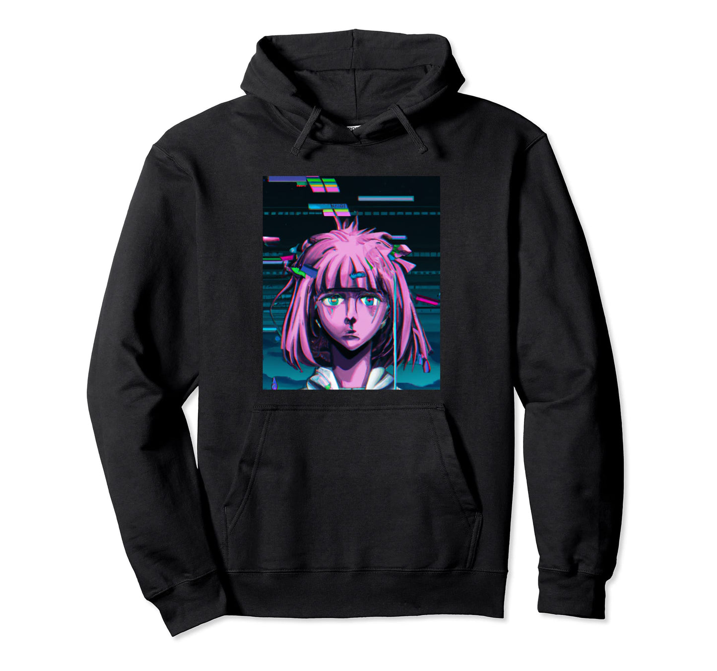 Pastel Aesthetic Anime Synthwave Sad Hoodie - Streetwear Style for Adults - T-Shirt, Sweatshirt, Hoodie