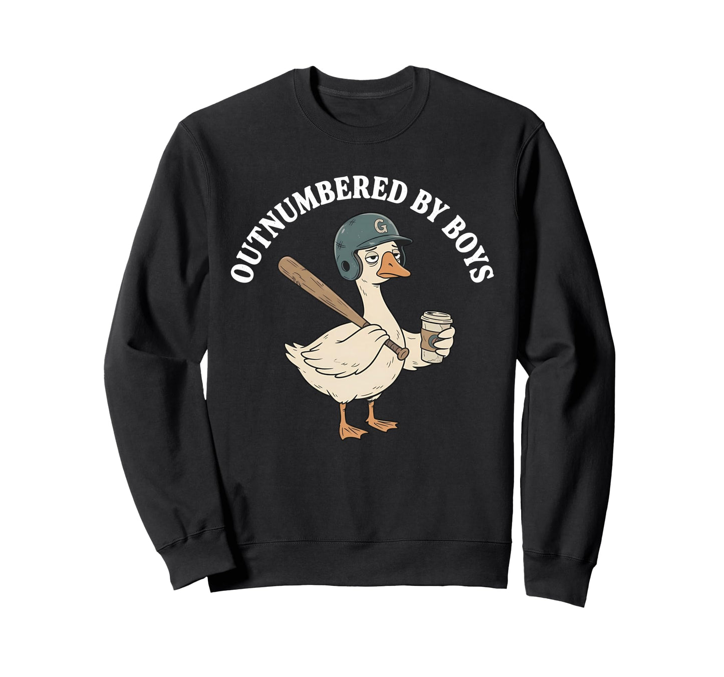 Outnumbered Baseball Mom Funny Sweatshirt - Casual Everyday Wear Unisex - T-Shirt, Sweatshirt, Hoodie