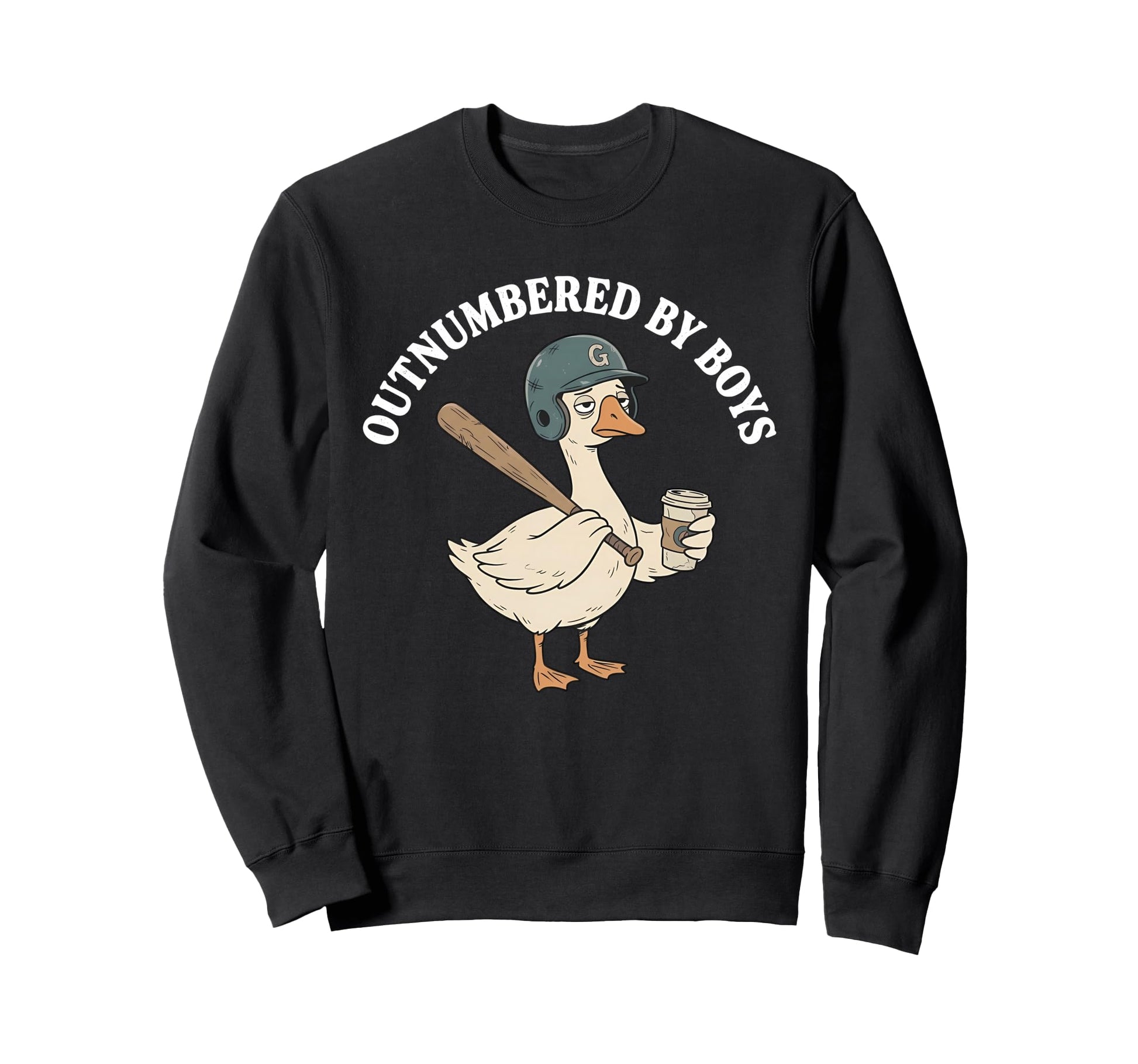 Outnumbered Baseball Mom Funny Sweatshirt - Casual Everyday Wear Unisex - T-Shirt, Sweatshirt, Hoodie