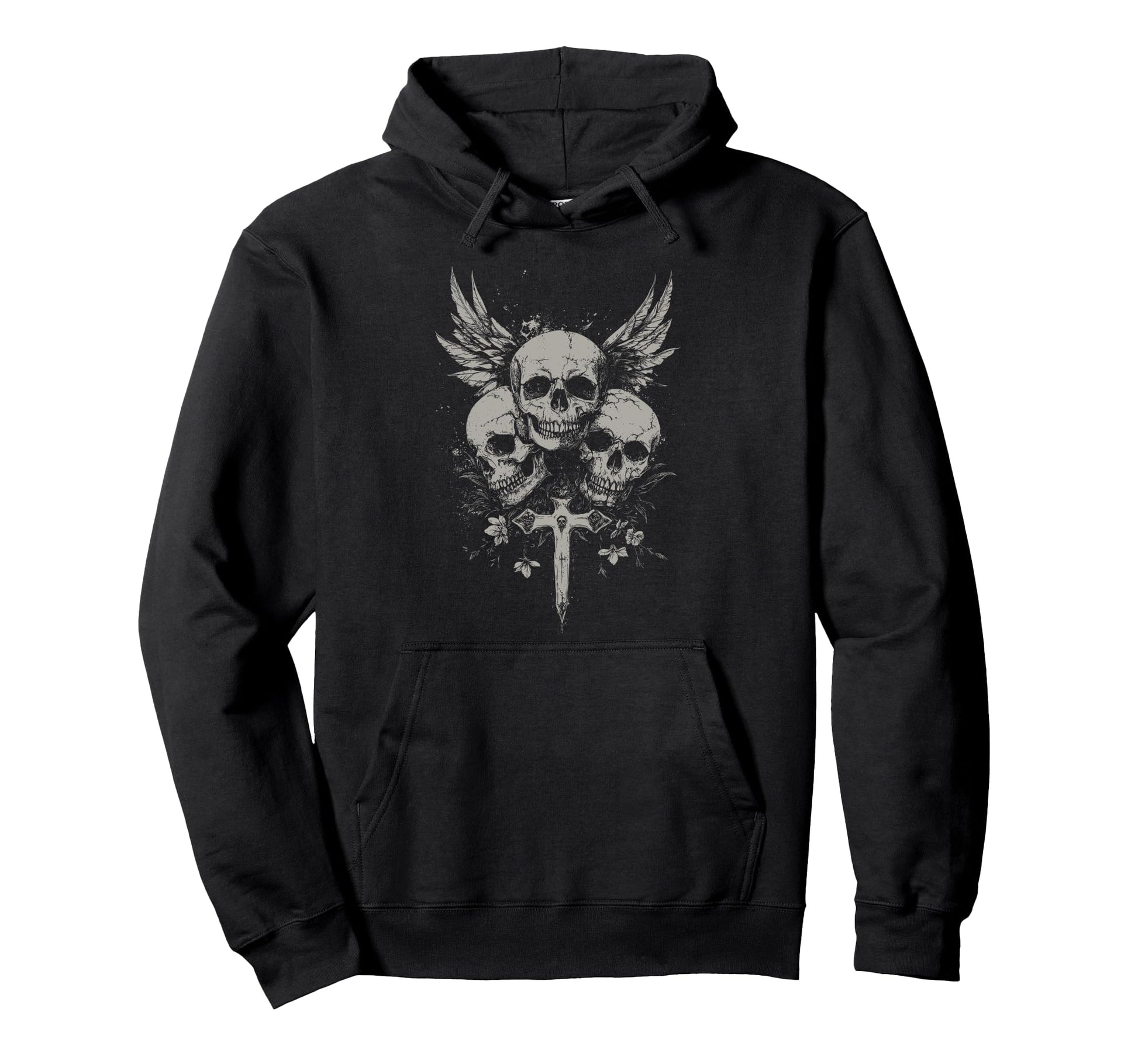 Skull Cross Y2K Grunge Aesthetic Alt Goth Hoodie - Streetwear Style Unisex - T-Shirt, Sweatshirt, Hoodie