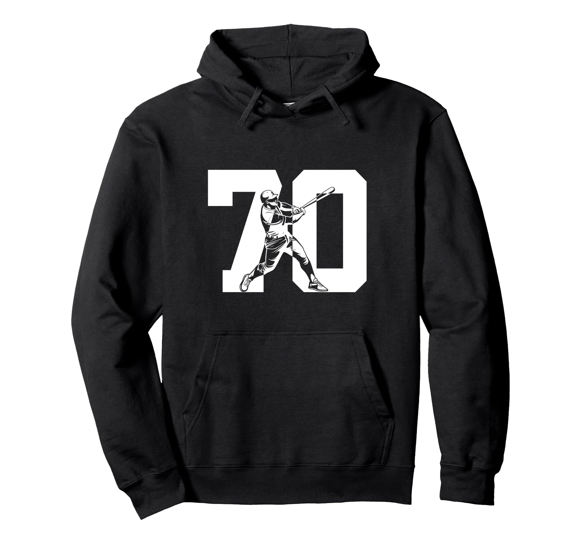 Number 70 Years Baseball 70Th Birthday Hoodie - Graphic Print for Adults - T-Shirt, Sweatshirt, Hoodie