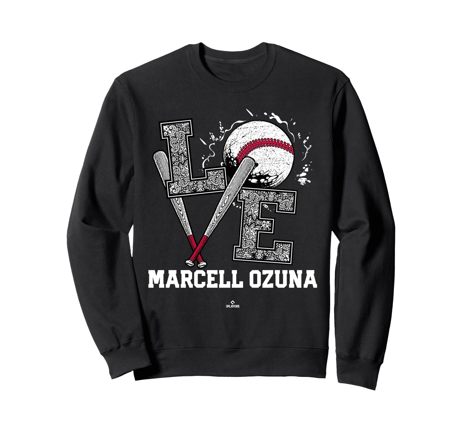 Distressed Baseball Love Marcell Sweatshirt - Novelty Apparel for Adults - T-Shirt, Sweatshirt, Hoodie
