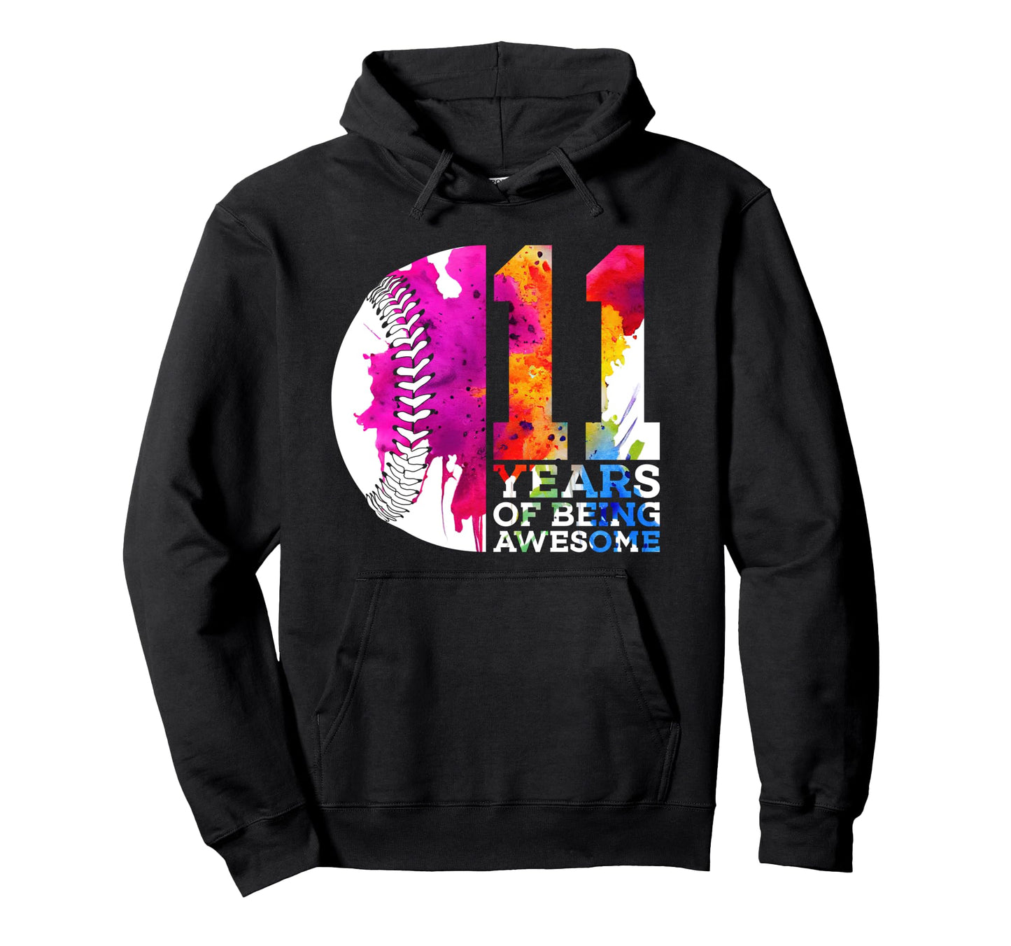 11 Years Being Awesome Baseball 11Th Hoodie - Custom Art Print Men Women - T-Shirt, Sweatshirt, Hoodie