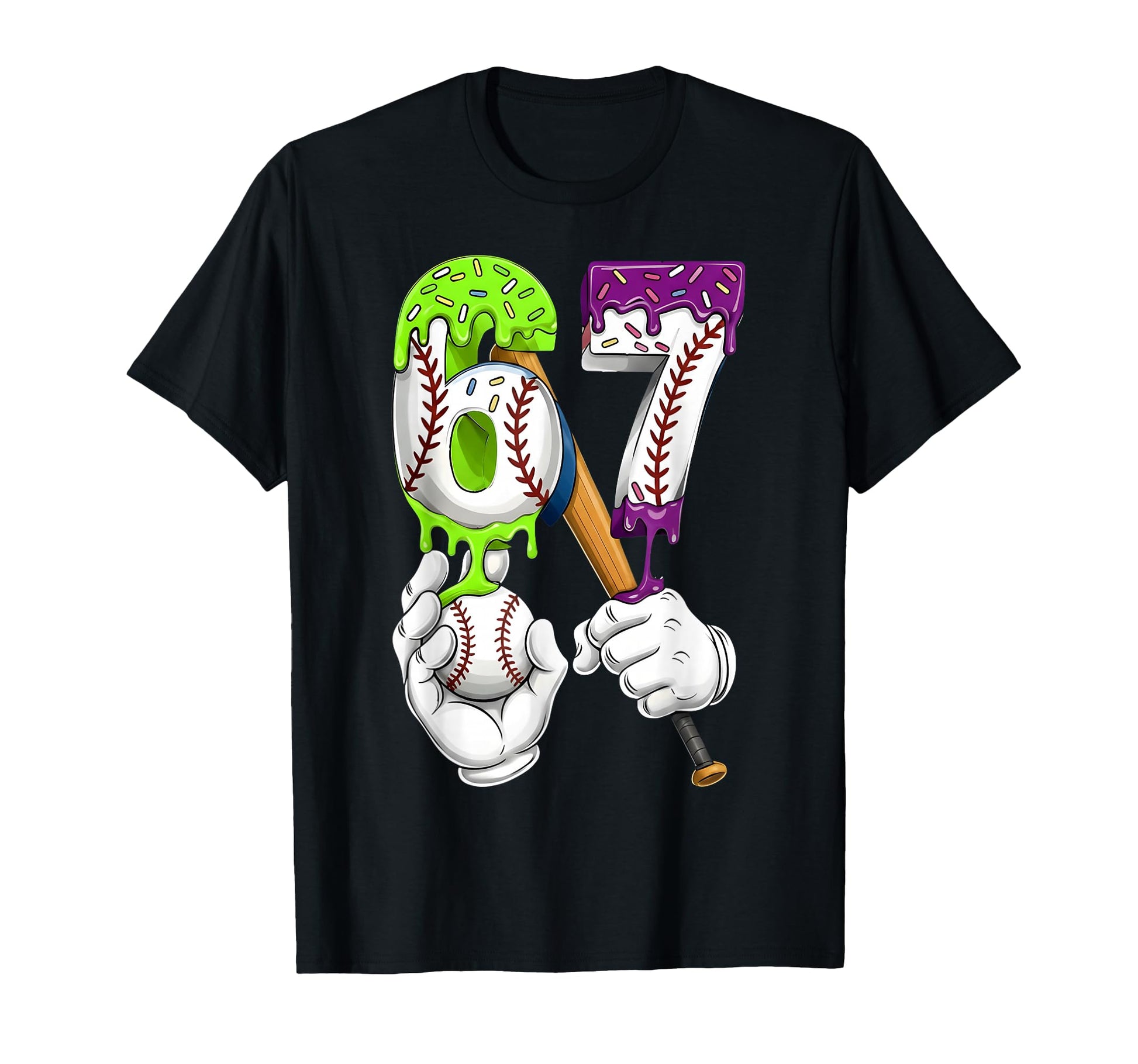 Baseball 67 Ice Cream Drip Six T-Shirt - Aesthetic Graphic for Adults - T-Shirt, Sweatshirt, Hoodie