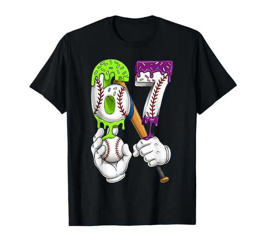 Baseball 67 Ice Cream Drip Six T-Shirt - Aesthetic Graphic for Adults - T-Shirt, Sweatshirt, Hoodie