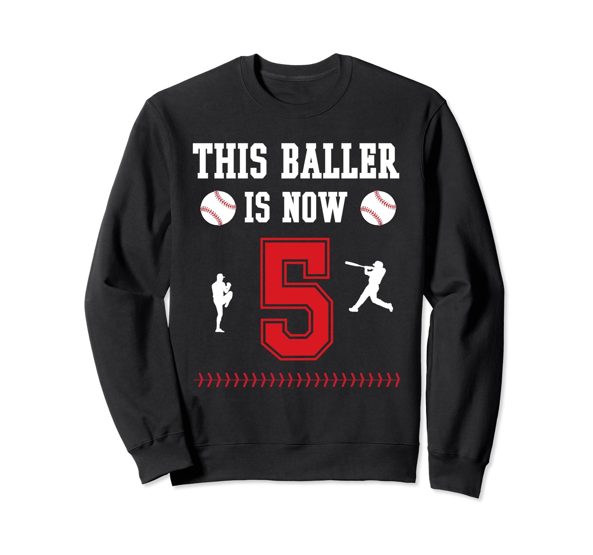 This Baller Is Now 5 Year Old Sweatshirt - Aesthetic Graphic for Adults - T-Shirt, Sweatshirt, Hoodie