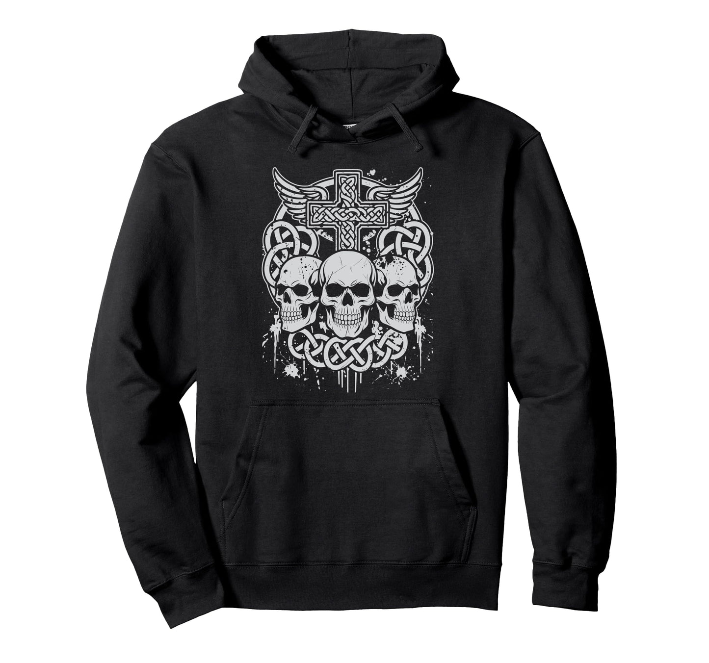 Y2K Grunge Aesthetic Alt Goth Skull Cross Hoodie - Custom Art Print Unisex - T-Shirt, Sweatshirt, Hoodie