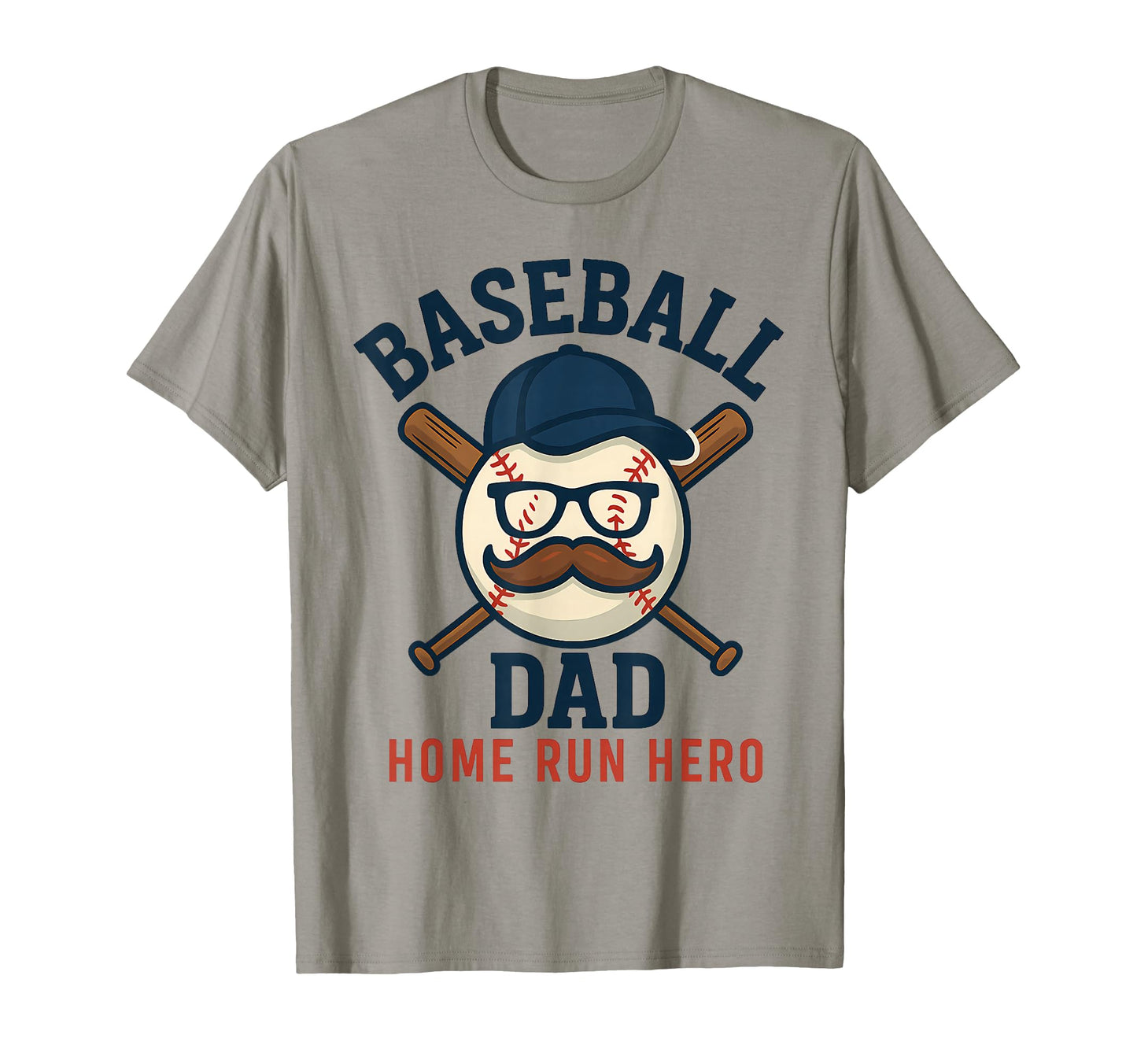 Baseball Dad Home Run Hero Funny T-Shirt - Minimalist Print for Adults - T-Shirt, Sweatshirt, Hoodie