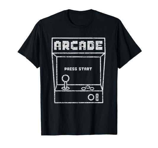 Arcade Game Machine Press Start Coin T-Shirt - Trendy Graphic for Adults - T-Shirt, Sweatshirt, Hoodie