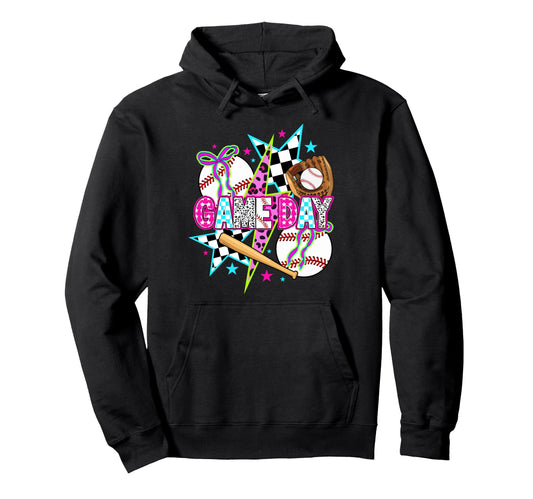 Baseball Game Day Bow Game Day Hoodie - Minimalist Print for Adults - T-Shirt, Sweatshirt, Hoodie