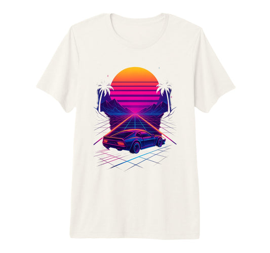 80S Synthwave Tri Blend T-Shirt - Aesthetic Graphic Men Women - T-Shirt, Sweatshirt, Hoodie
