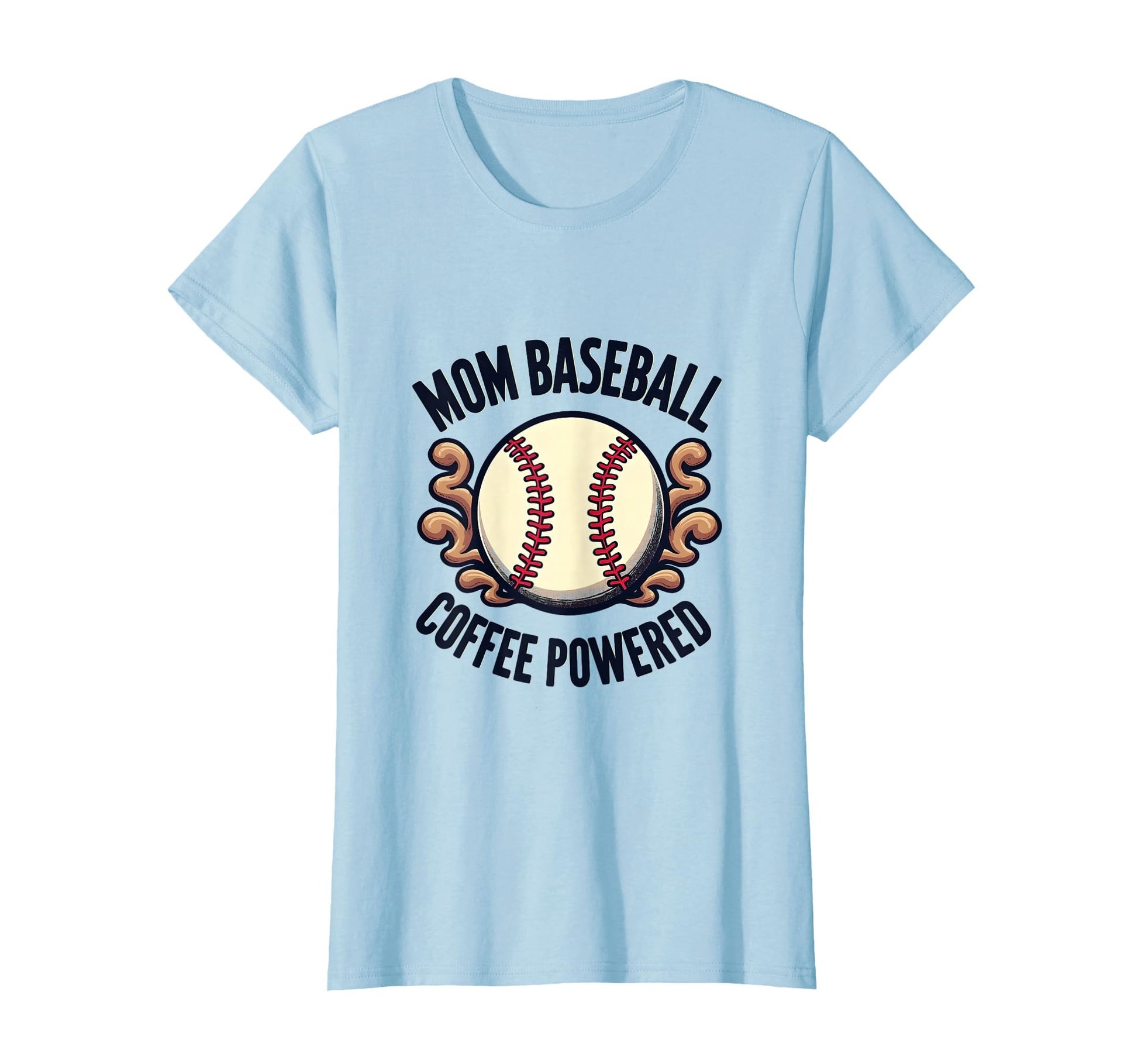 Mom Baseball Dad Coffee Powered Sports T-Shirt - Graphic Print for Adults - T-Shirt, Sweatshirt, Hoodie