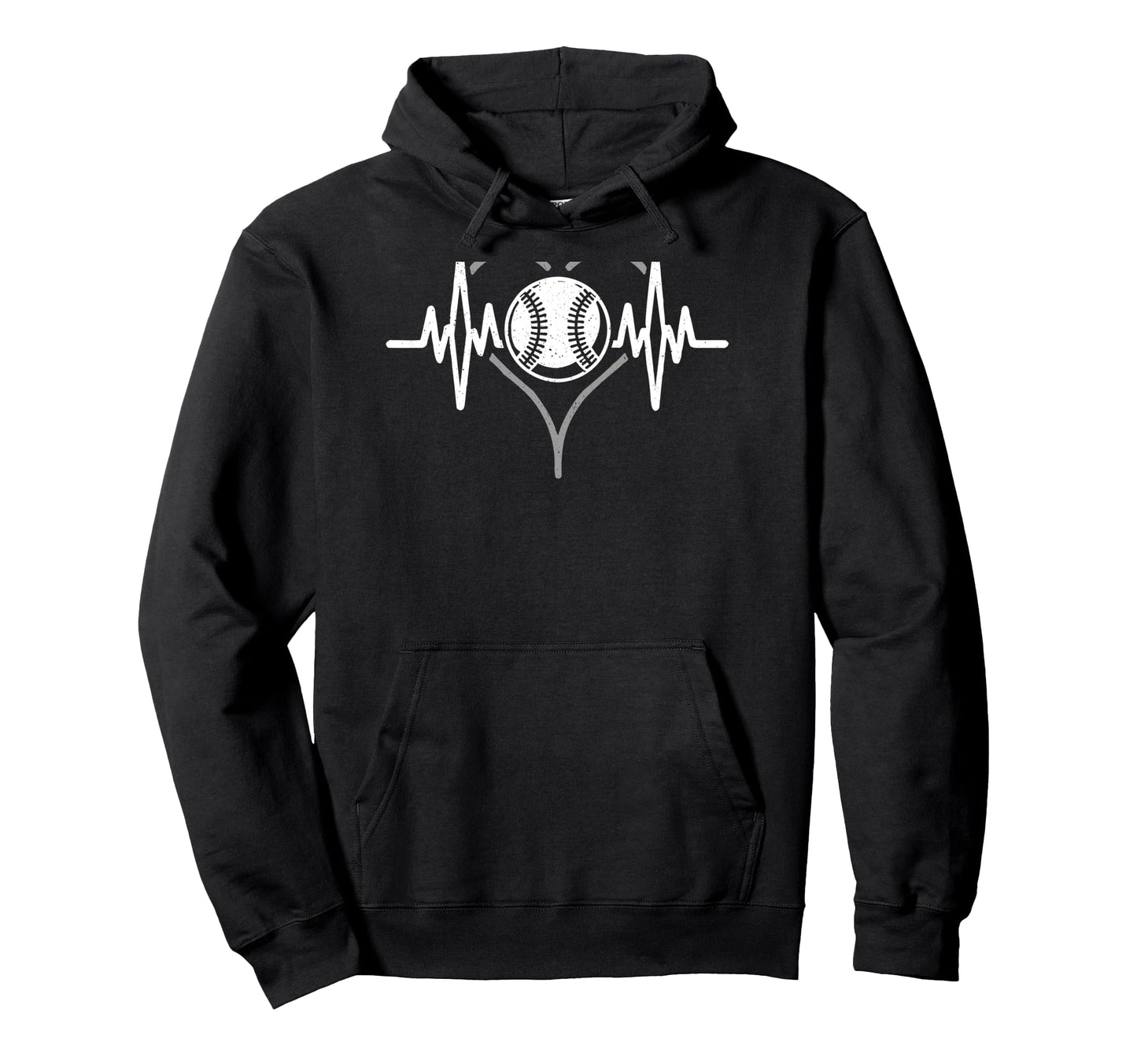 Baseball Heart Line Pulse Player Team Hoodie - Custom Art Print Unisex - T-Shirt, Sweatshirt, Hoodie