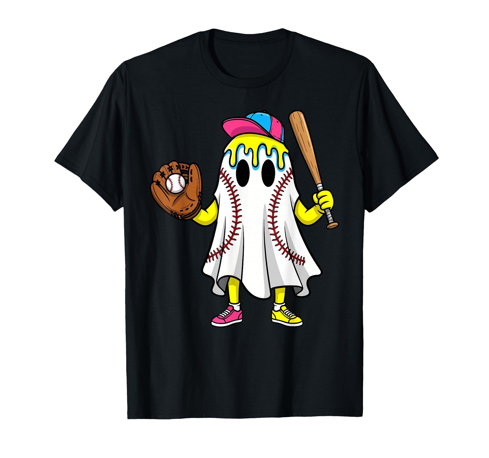 Halloween Baseball Pumpkin Bats T-Shirt - Aesthetic Graphic for Adults - T-Shirt, Sweatshirt, Hoodie