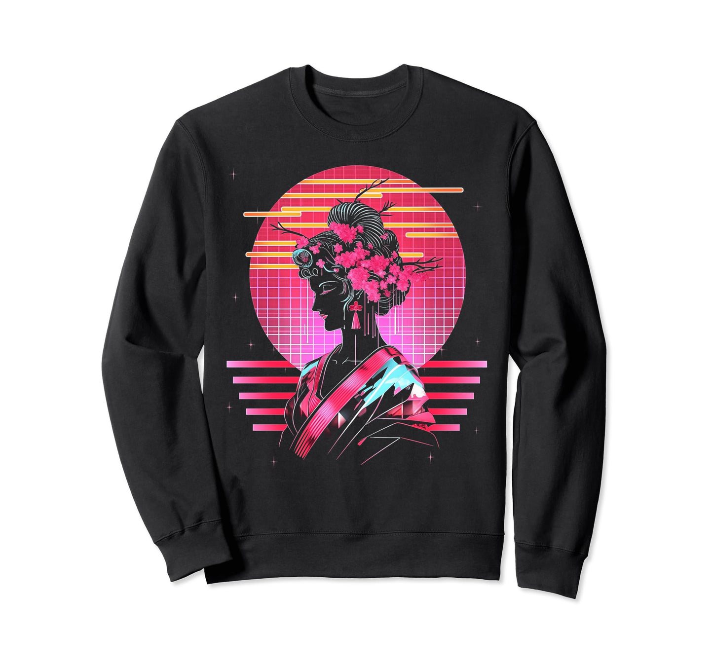 Vaporwave Geisha 80S Synthwave 2 Sweatshirt - Streetwear Style Unisex - T-Shirt, Sweatshirt, Hoodie