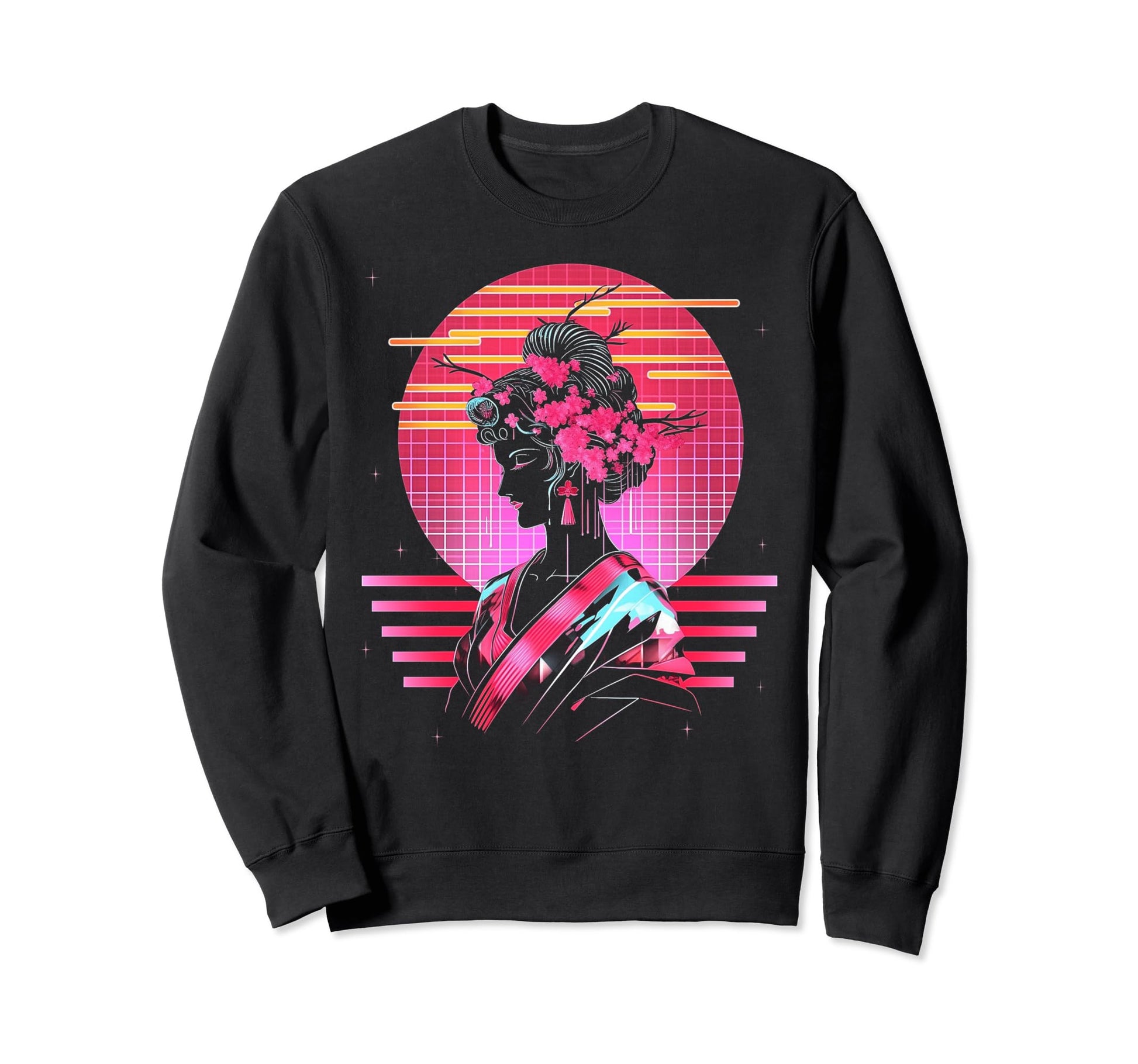 Vaporwave Geisha 80S Synthwave 2 Sweatshirt - Streetwear Style Unisex - T-Shirt, Sweatshirt, Hoodie