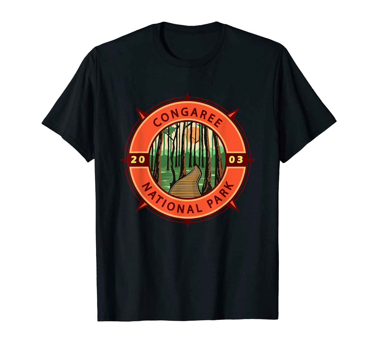 Congaree National Park Compass Emblem T-Shirt - Novelty Apparel Men Women - T-Shirt, Sweatshirt, Hoodie