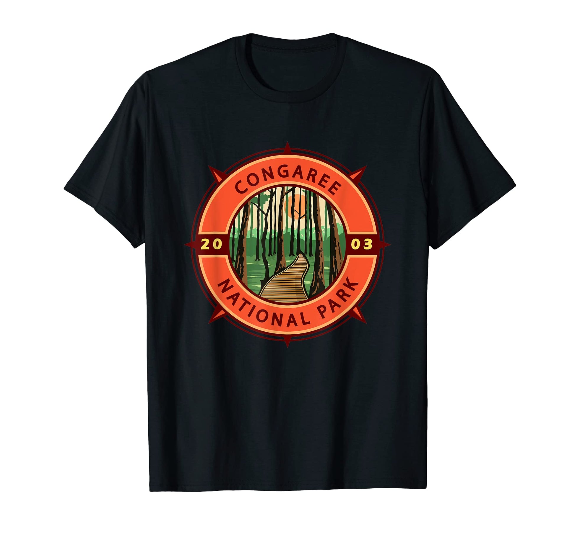 Congaree National Park Compass Emblem T-Shirt - Novelty Apparel Men Women - T-Shirt, Sweatshirt, Hoodie