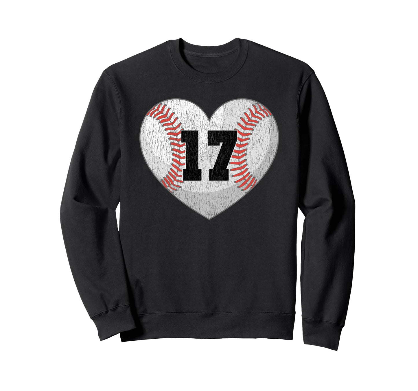 Baseball Number 17 Distressed Sweatshirt - Aesthetic Graphic for Adults - T-Shirt, Sweatshirt, Hoodie