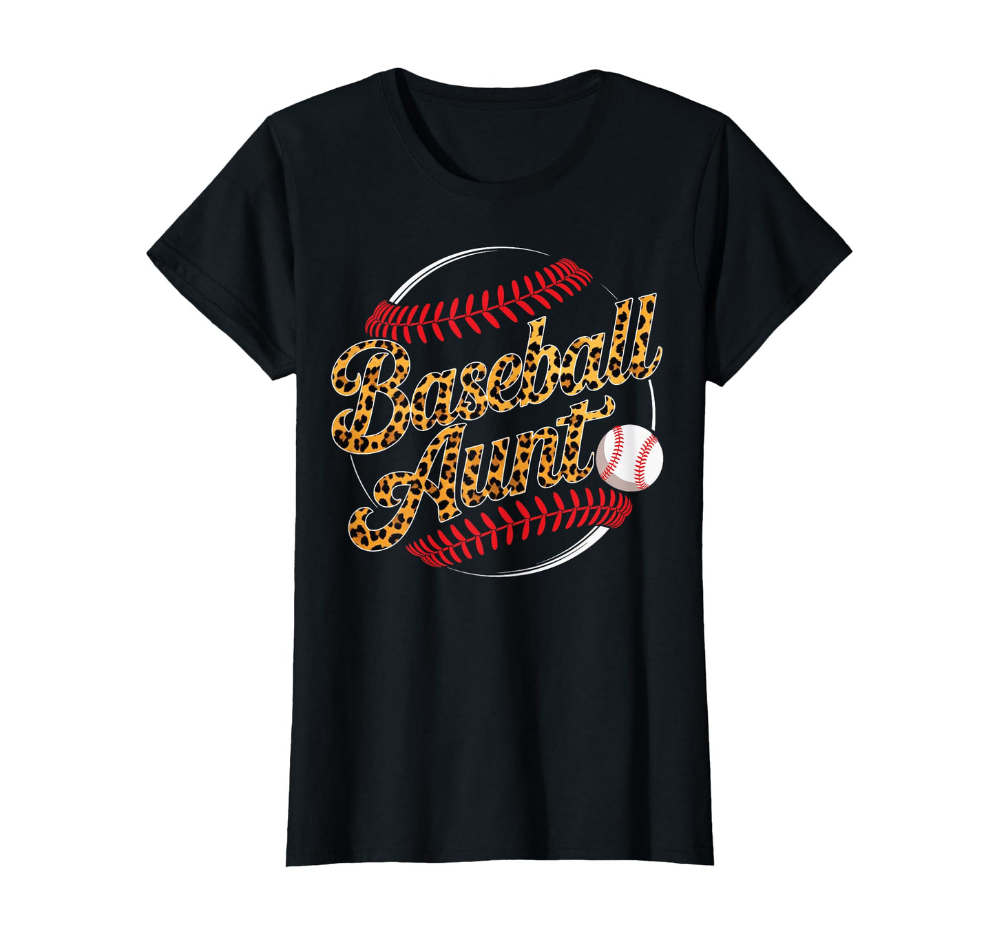 Baseball Aunt Leopard Pattern T-Shirt - Casual Everyday Wear Men Women - T-Shirt, Sweatshirt, Hoodie