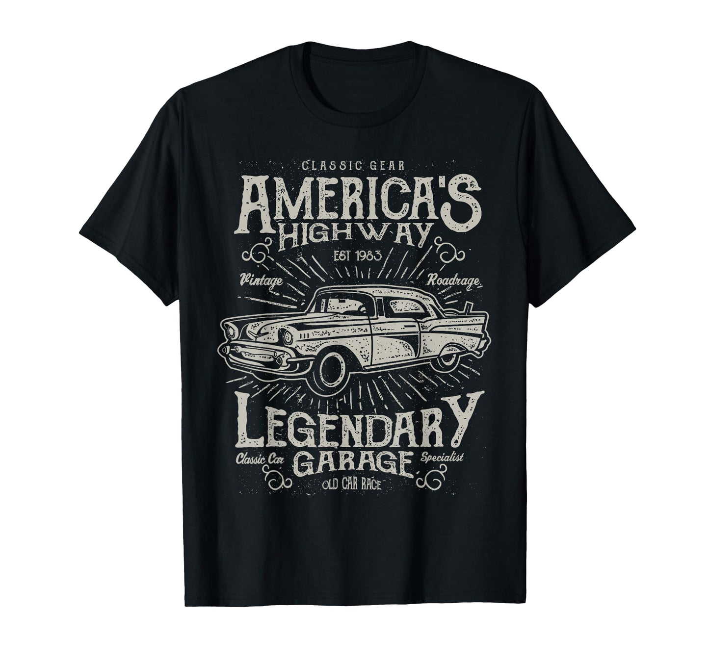 Car Rockabilly Old School 50S 60S Car T-Shirt - Custom Art Print Unisex - T-Shirt, Sweatshirt, Hoodie