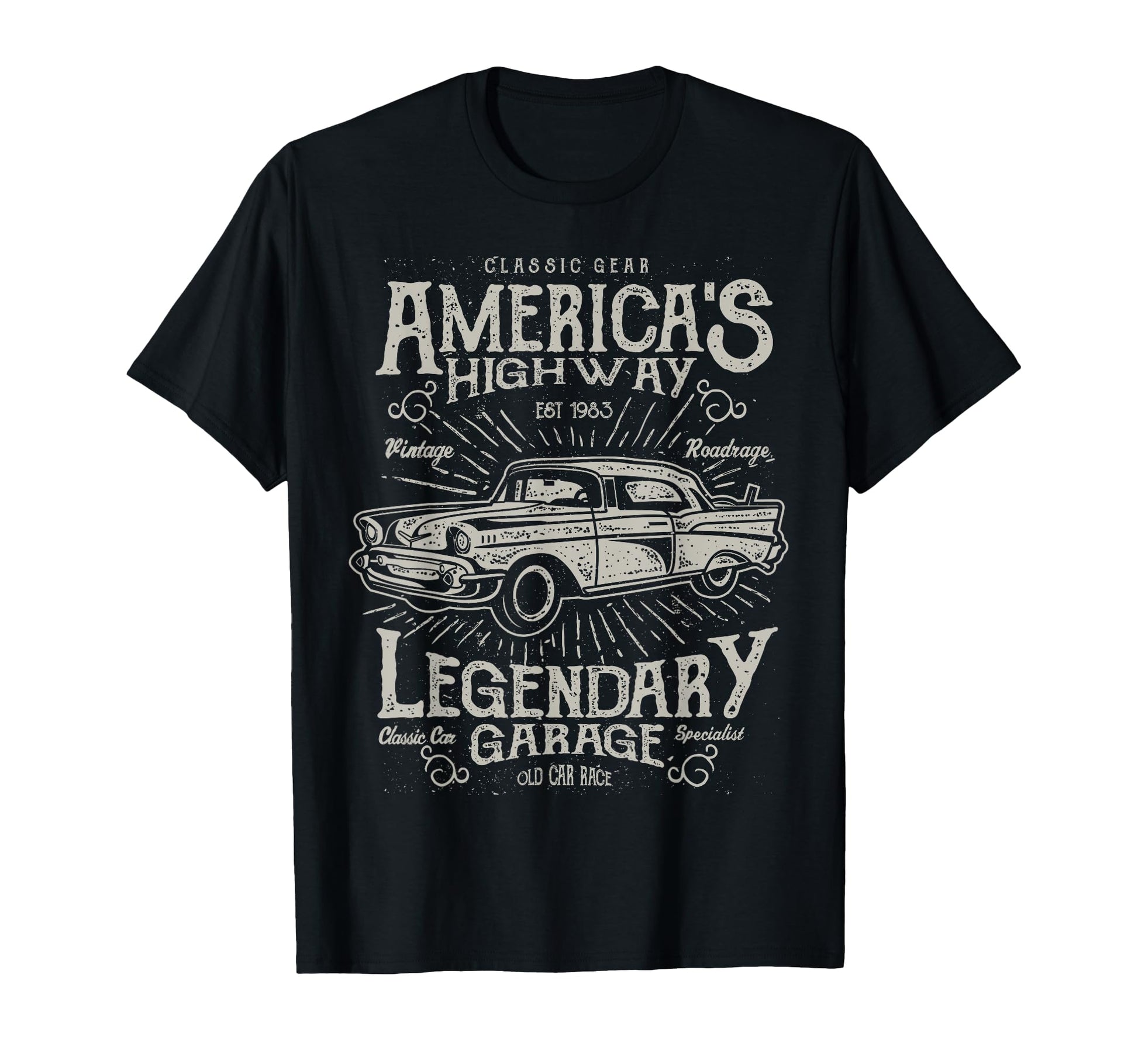 Car Rockabilly Old School 50S 60S Car T-Shirt - Custom Art Print Unisex - T-Shirt, Sweatshirt, Hoodie