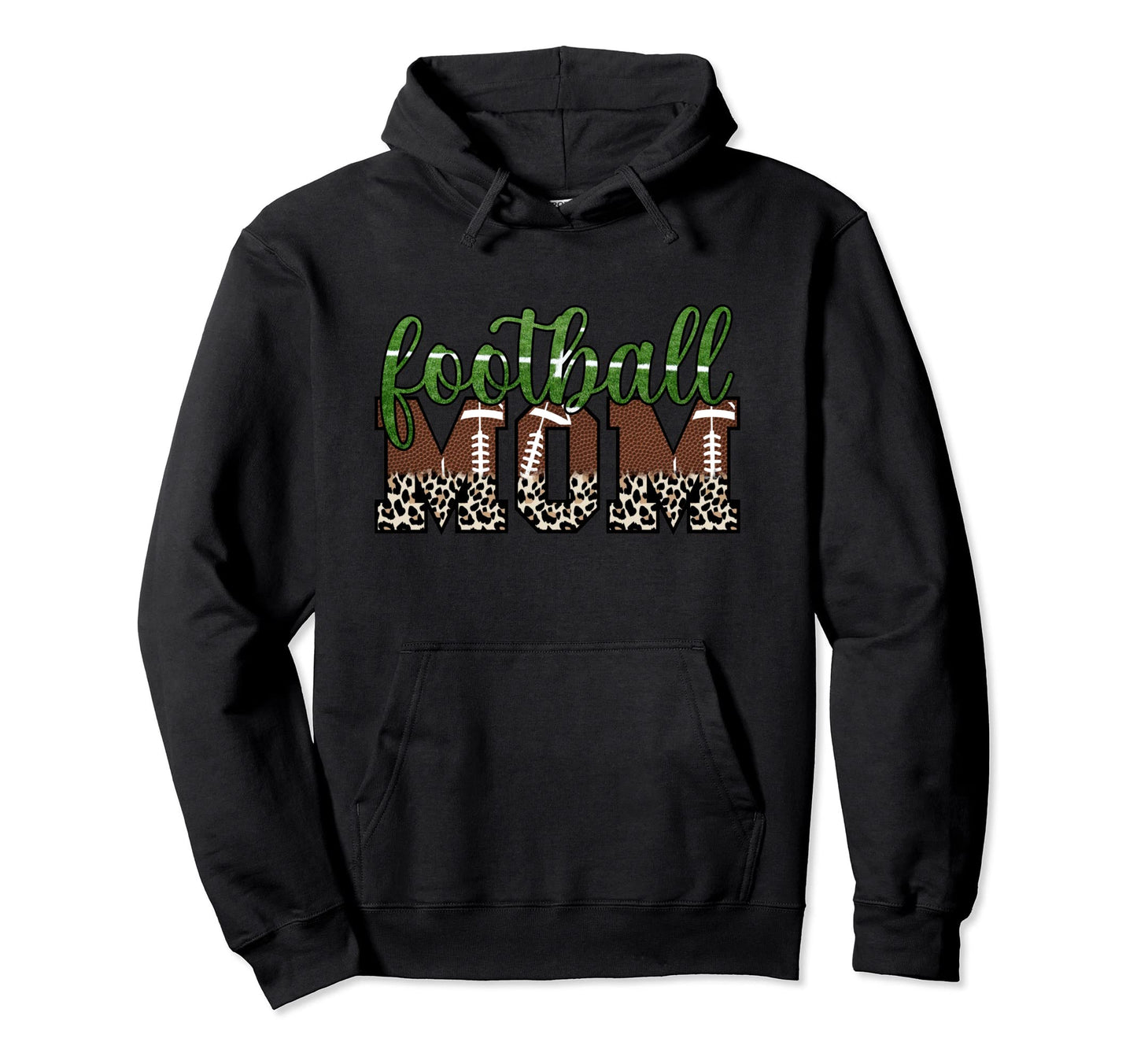 Moms Football Leopard Proud Womens Hoodie - Minimalist Print Unisex - T-Shirt, Sweatshirt, Hoodie