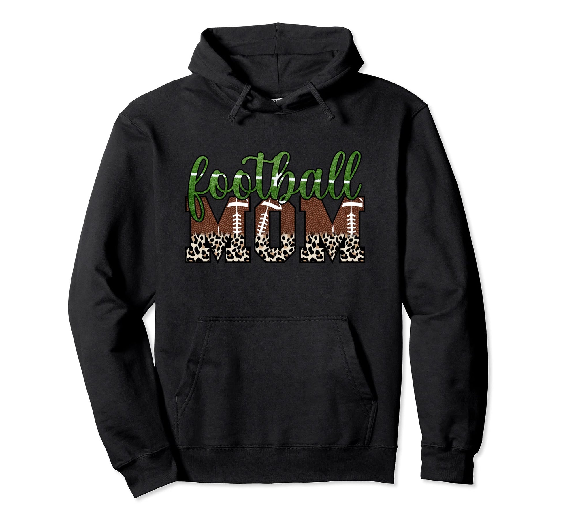 Moms Football Leopard Proud Womens Hoodie - Minimalist Print Unisex - T-Shirt, Sweatshirt, Hoodie