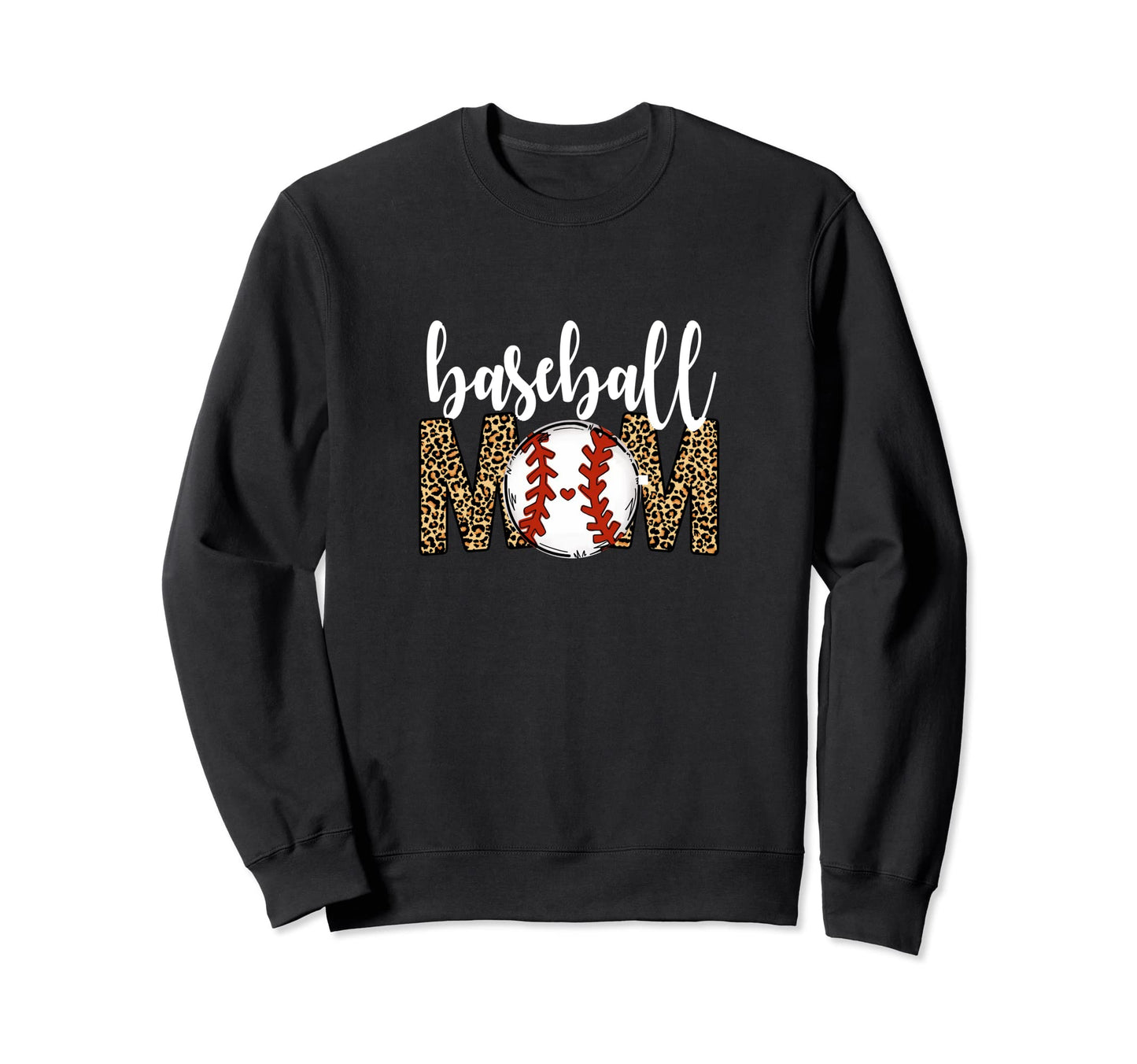 Baseball Mom Leopard Cheetah Pattern Sweatshirt - Graphic Print Men Women - T-Shirt, Sweatshirt, Hoodie