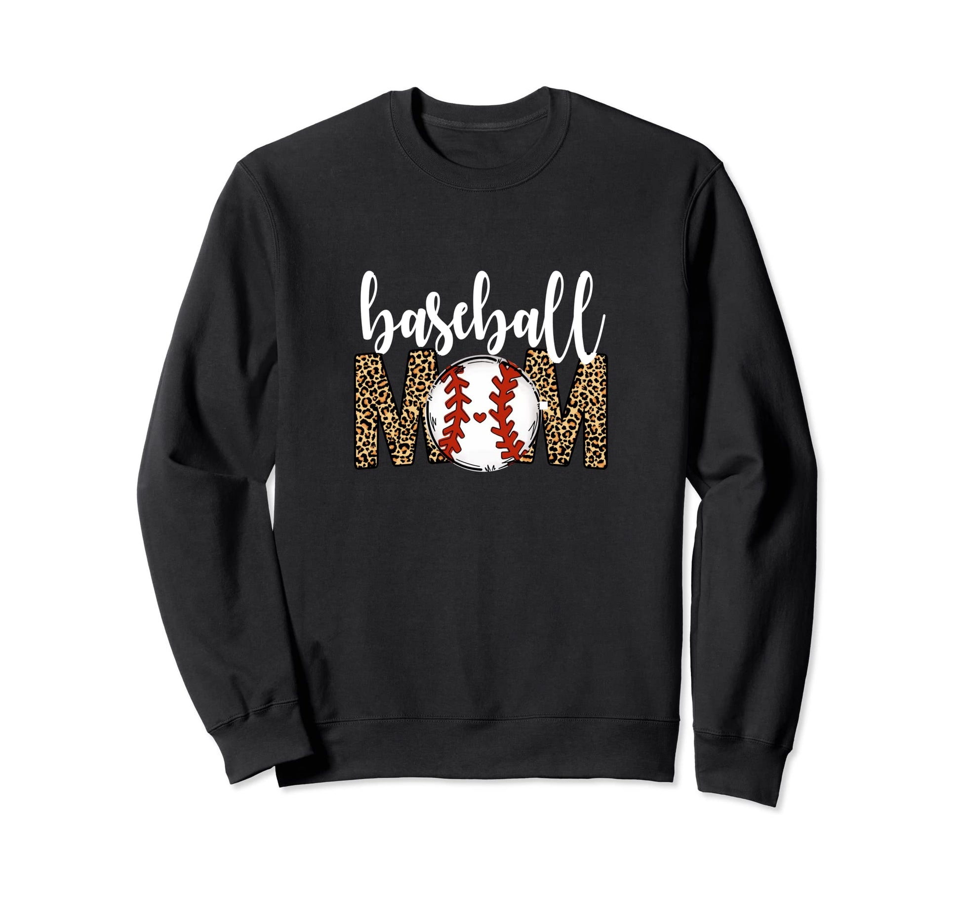 Baseball Mom Leopard Cheetah Pattern Sweatshirt - Graphic Print Men Women - T-Shirt, Sweatshirt, Hoodie
