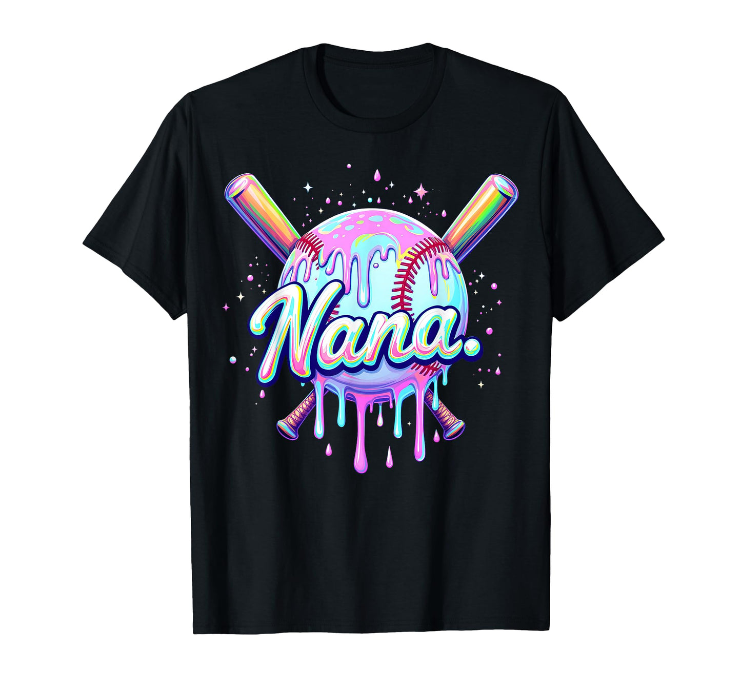 Baseball Drip Nana Tie Dye Baseball T-Shirt - Aesthetic Graphic Men Women - T-Shirt, Sweatshirt, Hoodie