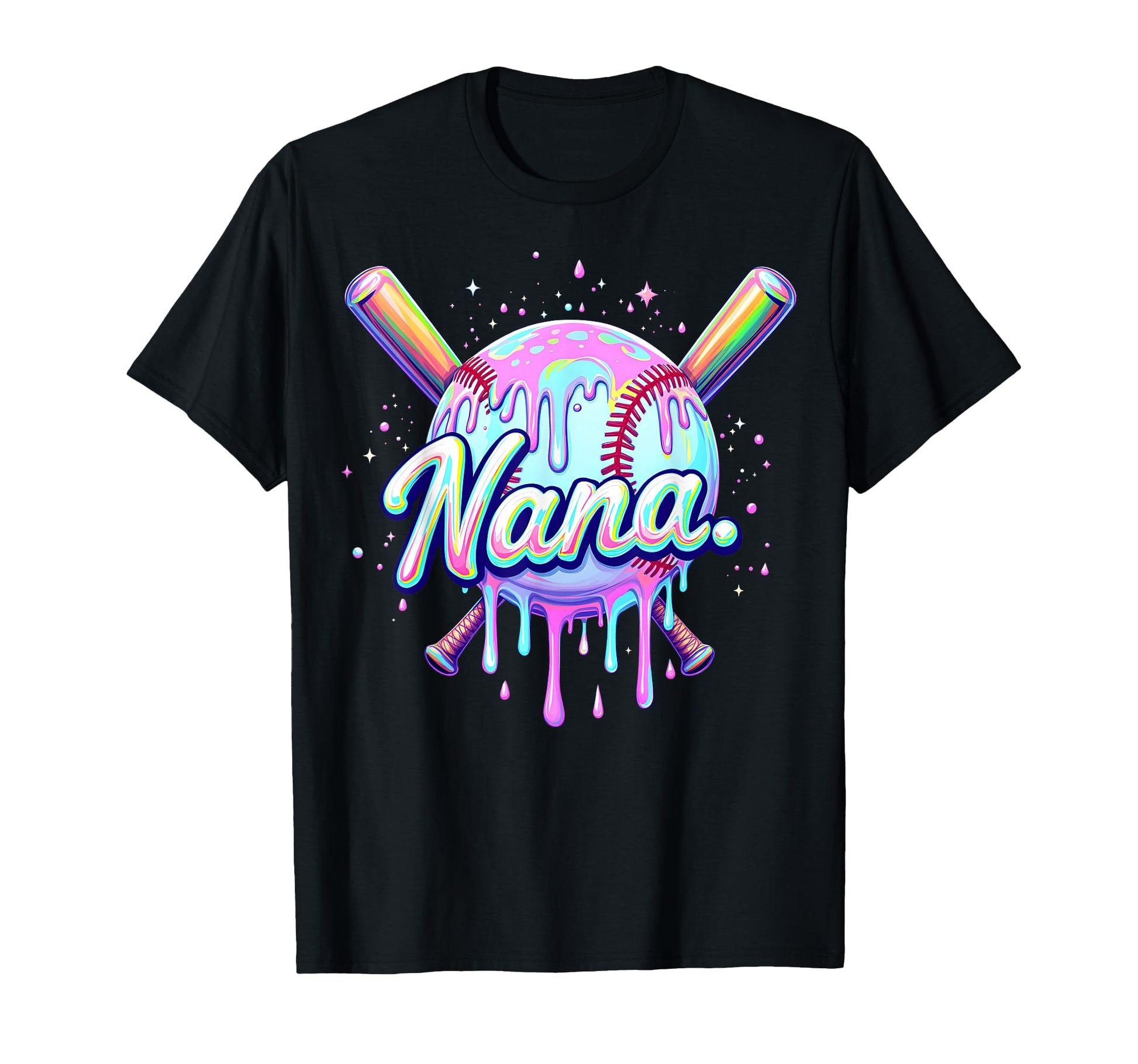 Baseball Drip Nana Tie Dye Baseball T-Shirt - Aesthetic Graphic Men Women - T-Shirt, Sweatshirt, Hoodie