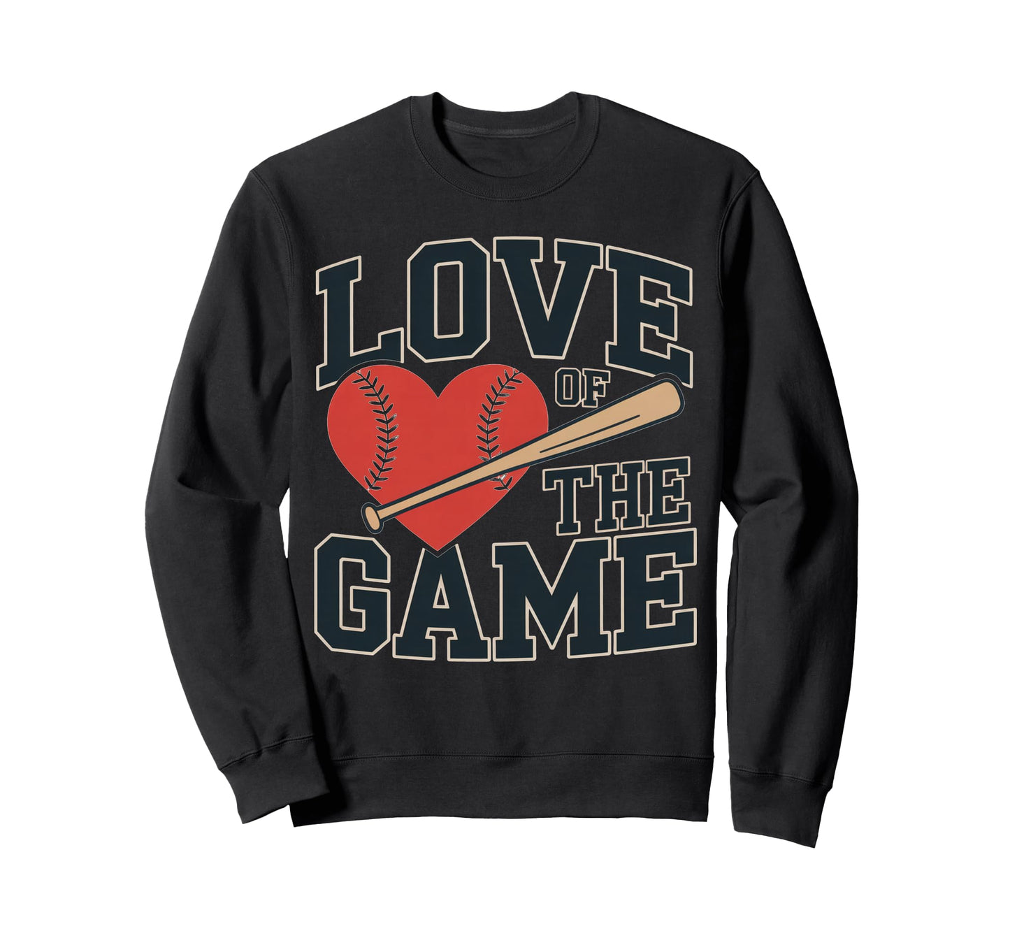 Love Game Baseball Heart Bat Sweatshirt - Aesthetic Graphic Men Women - T-Shirt, Sweatshirt, Hoodie