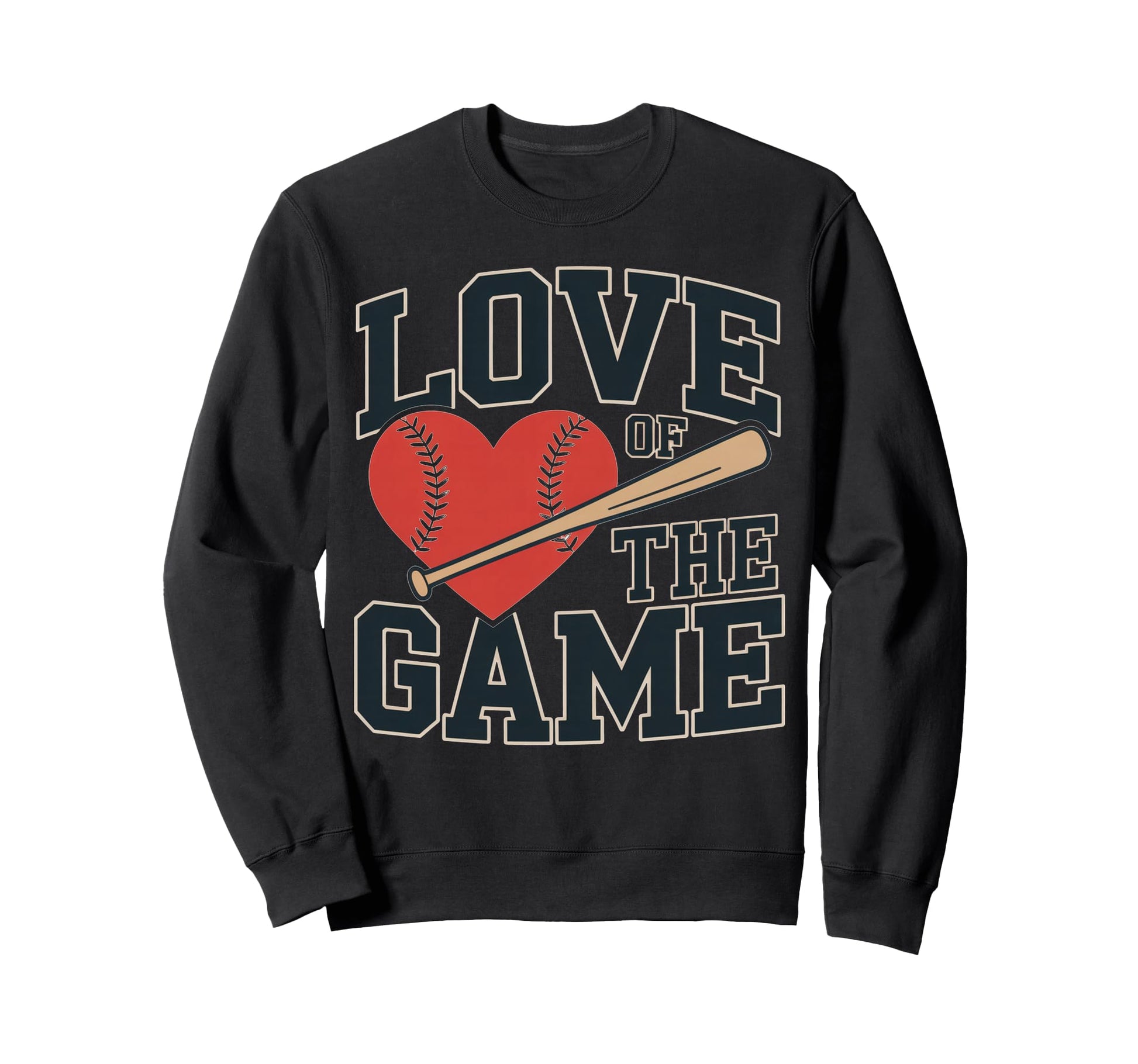 Love Game Baseball Heart Bat Sweatshirt - Aesthetic Graphic Men Women - T-Shirt, Sweatshirt, Hoodie