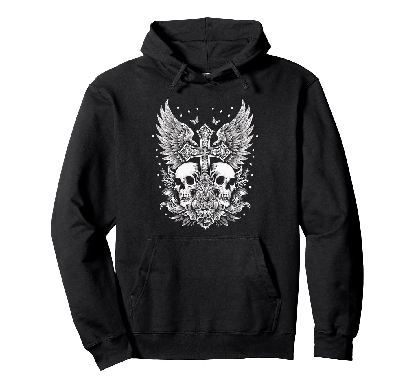Emo Y2K Grunge Aesthetic Goth Skull Hoodie - Fun Novelty Design Unisex - T-Shirt, Sweatshirt, Hoodie