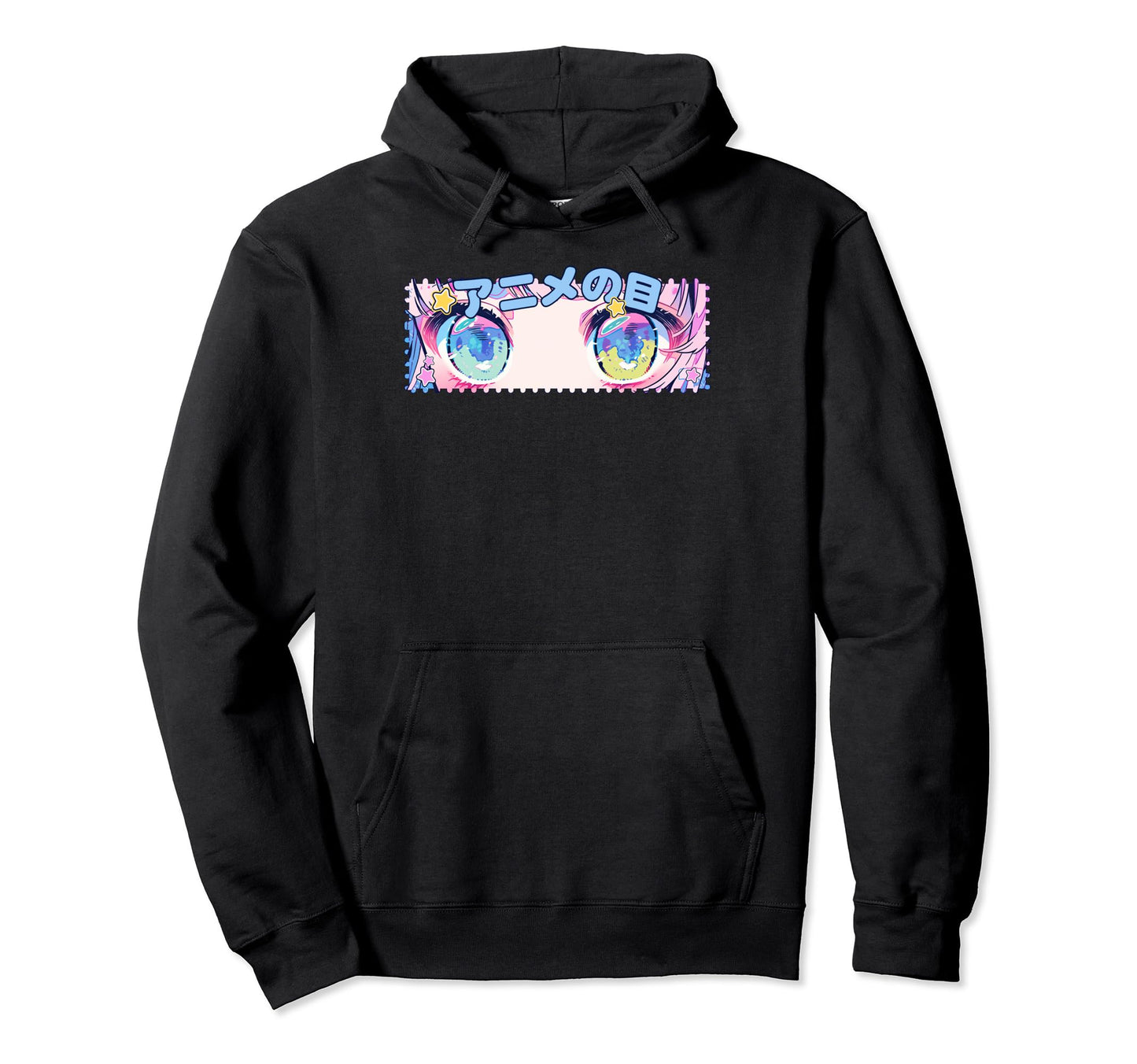 Kawaii Anime Eyes Y2K Japanese 90S Hoodie - Aesthetic Graphic for Adults - T-Shirt, Sweatshirt, Hoodie