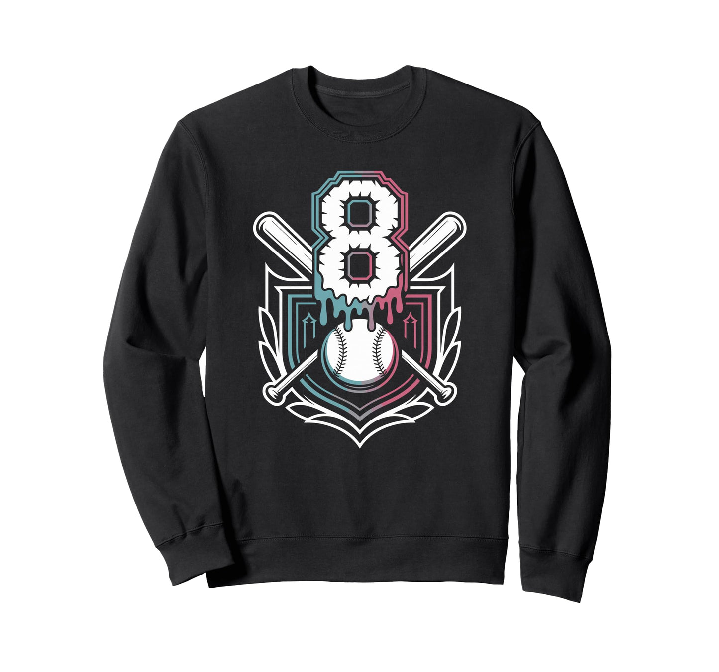 Eighth Birthday Baseball Fun Number 8 Sweatshirt - Minimalist Print Unisex - T-Shirt, Sweatshirt, Hoodie
