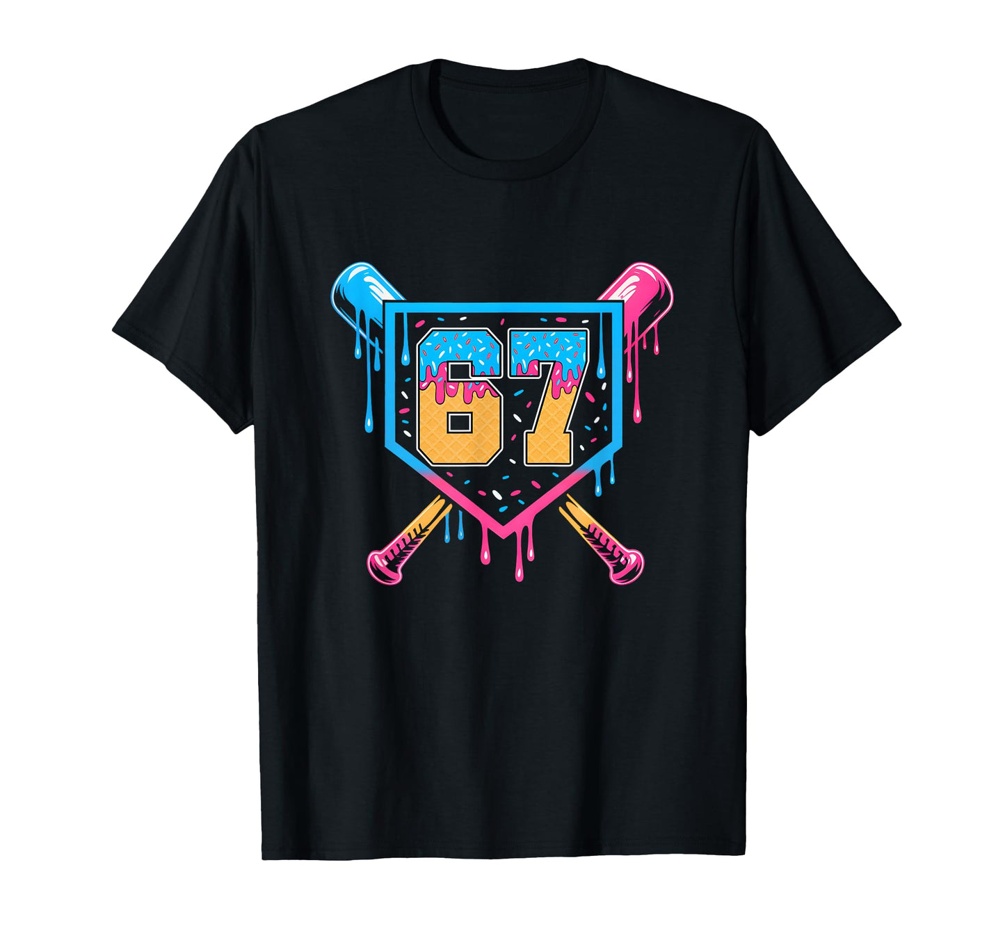 Baseball Drip Number 67 Player Or T-Shirt - Minimalist Print Men Women - T-Shirt, Sweatshirt, Hoodie