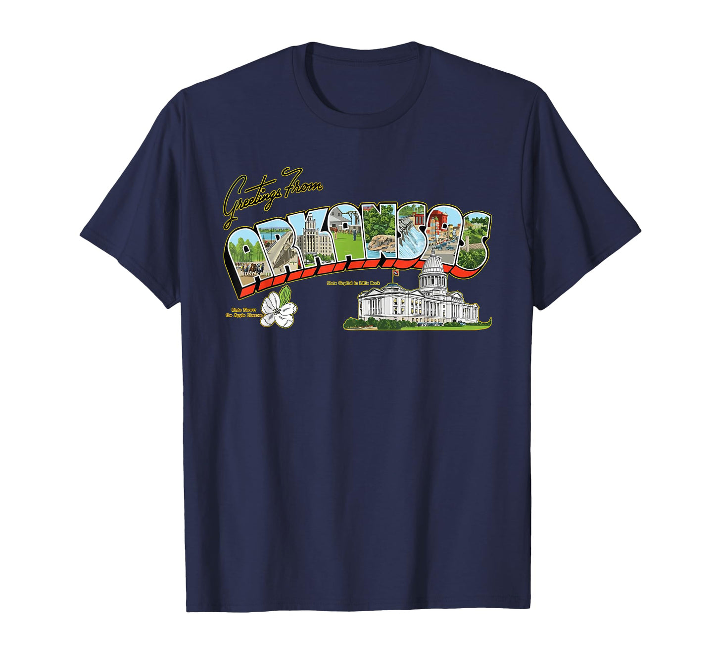 Greetings From Arkansas Postcard T-Shirt - Minimalist Print Men Women - T-Shirt, Sweatshirt, Hoodie