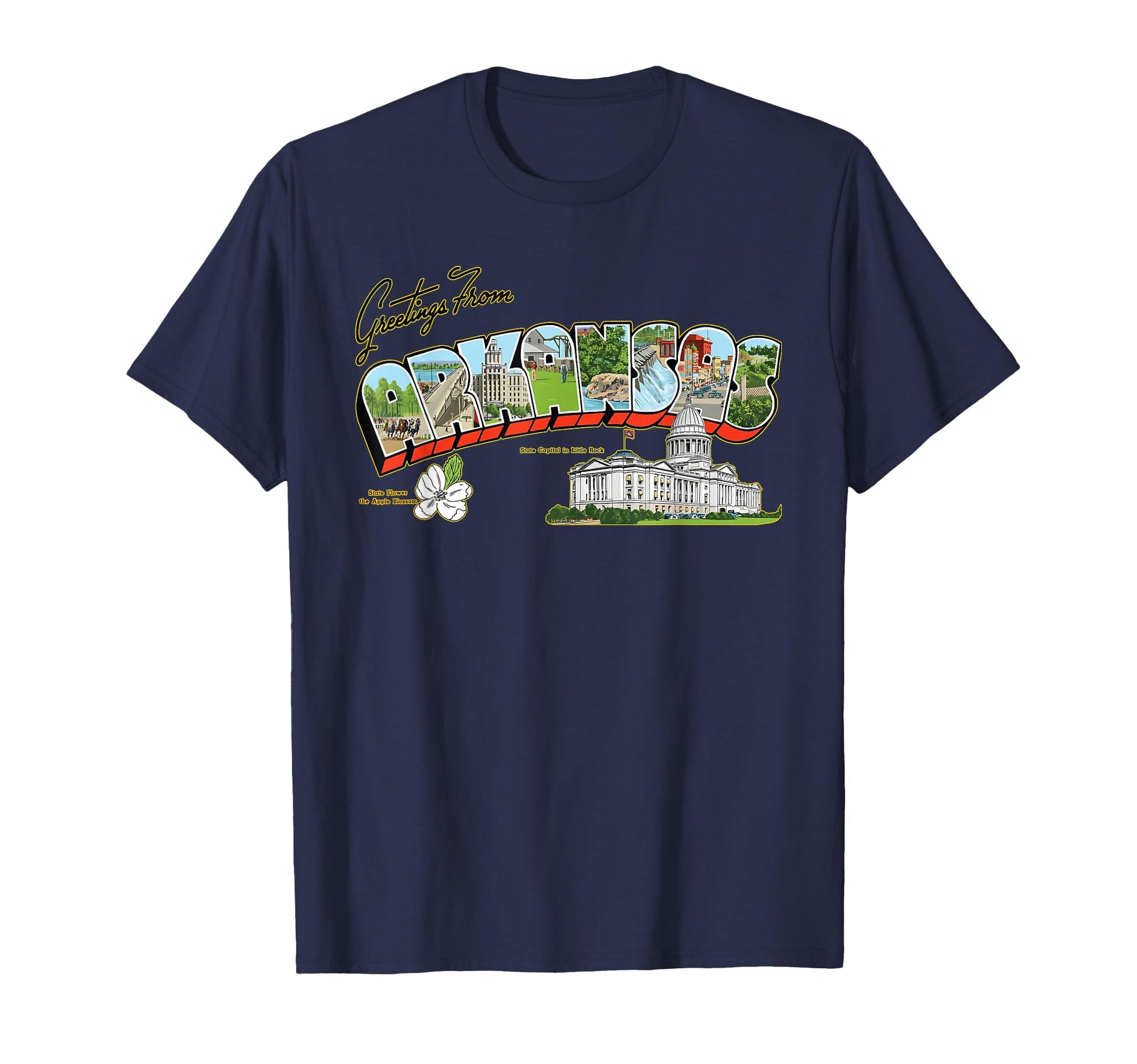 Greetings From Arkansas Postcard T-Shirt - Minimalist Print Men Women - T-Shirt, Sweatshirt, Hoodie