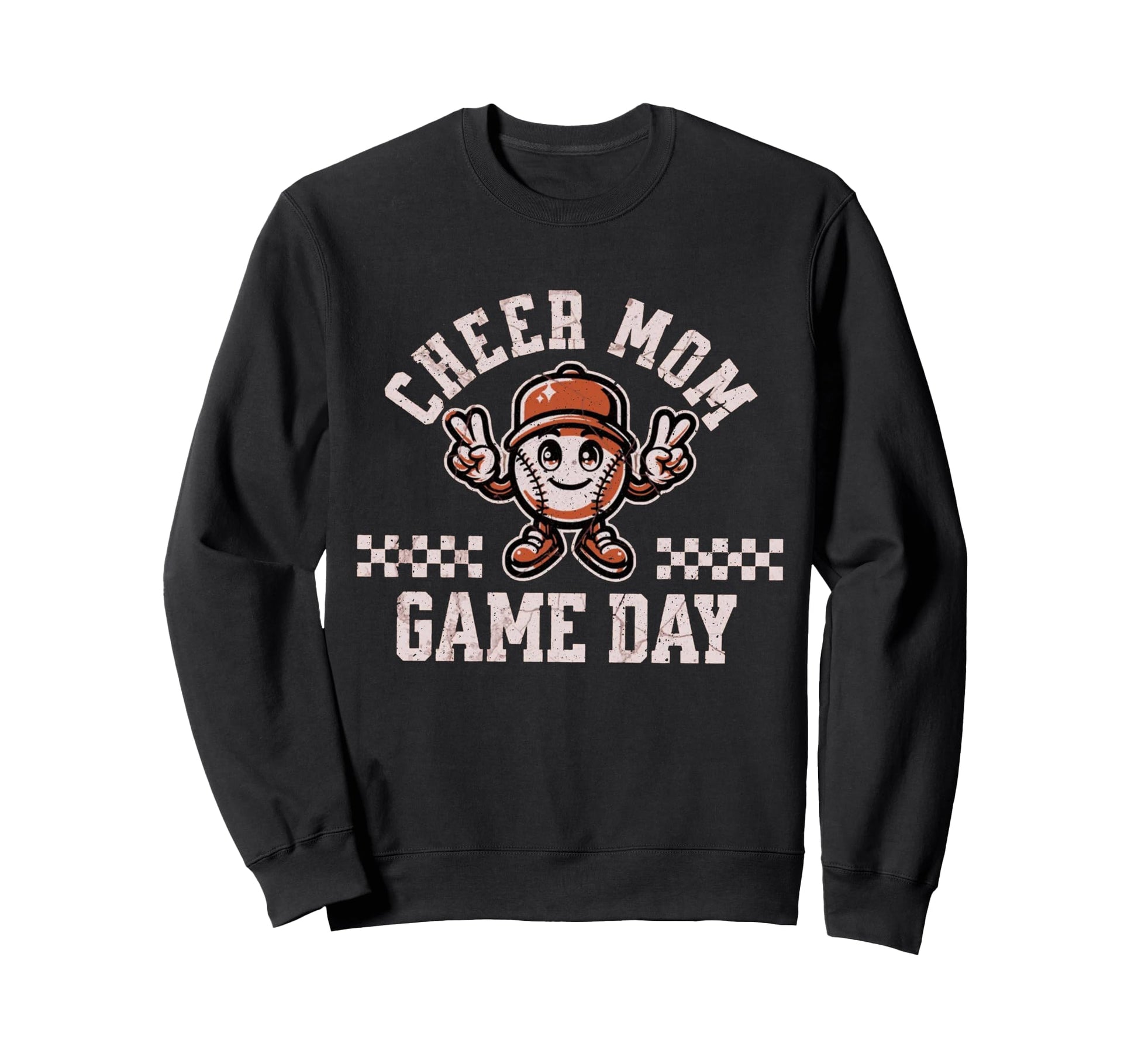 Checkered Cheer Mom Game Day Sweatshirt - Fun Novelty Design for Adults - T-Shirt, Sweatshirt, Hoodie