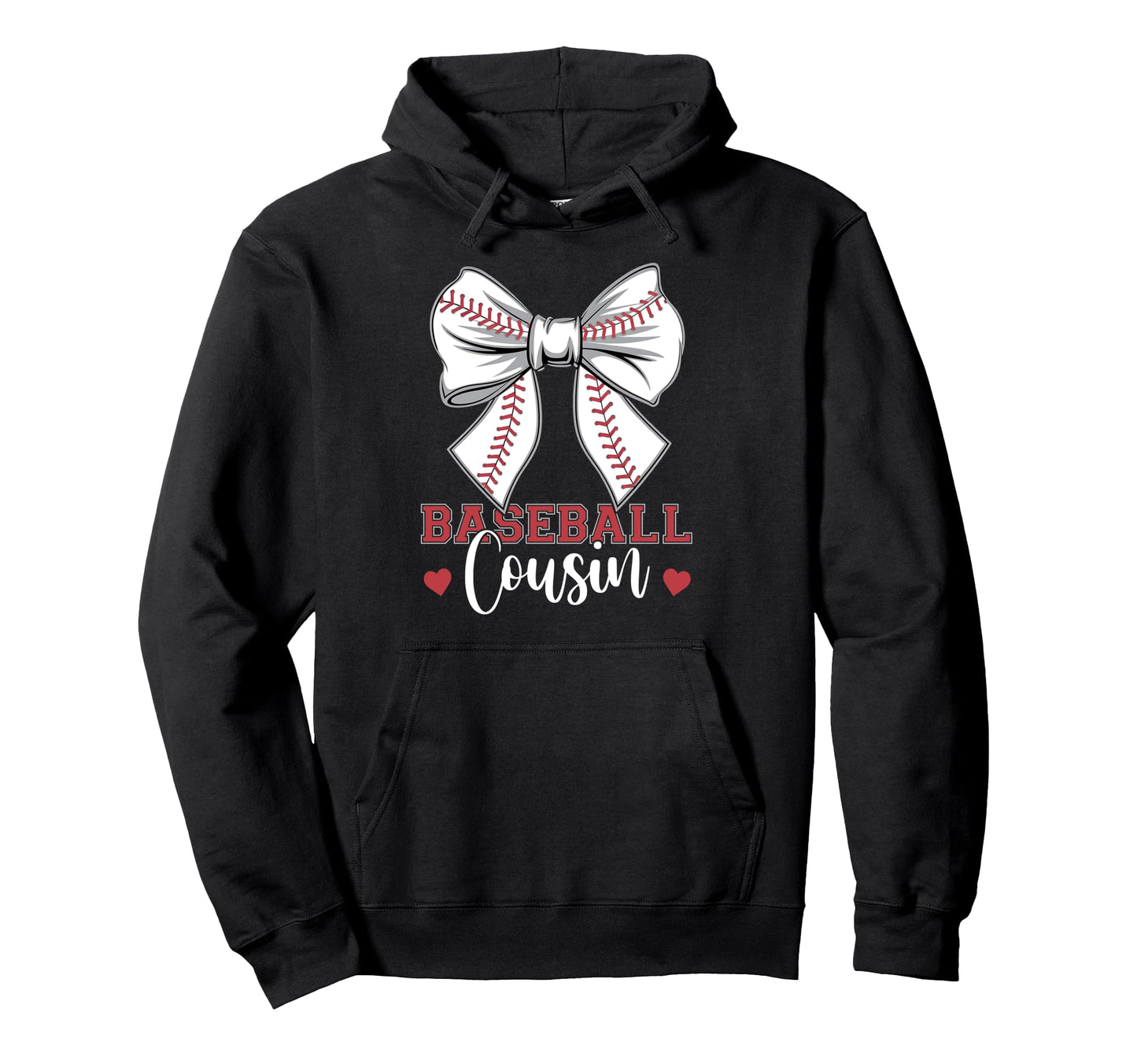 Baseball Cousin Coquette Bow Sport Lover Hoodie - Trendy Graphic Men Women - T-Shirt, Sweatshirt, Hoodie