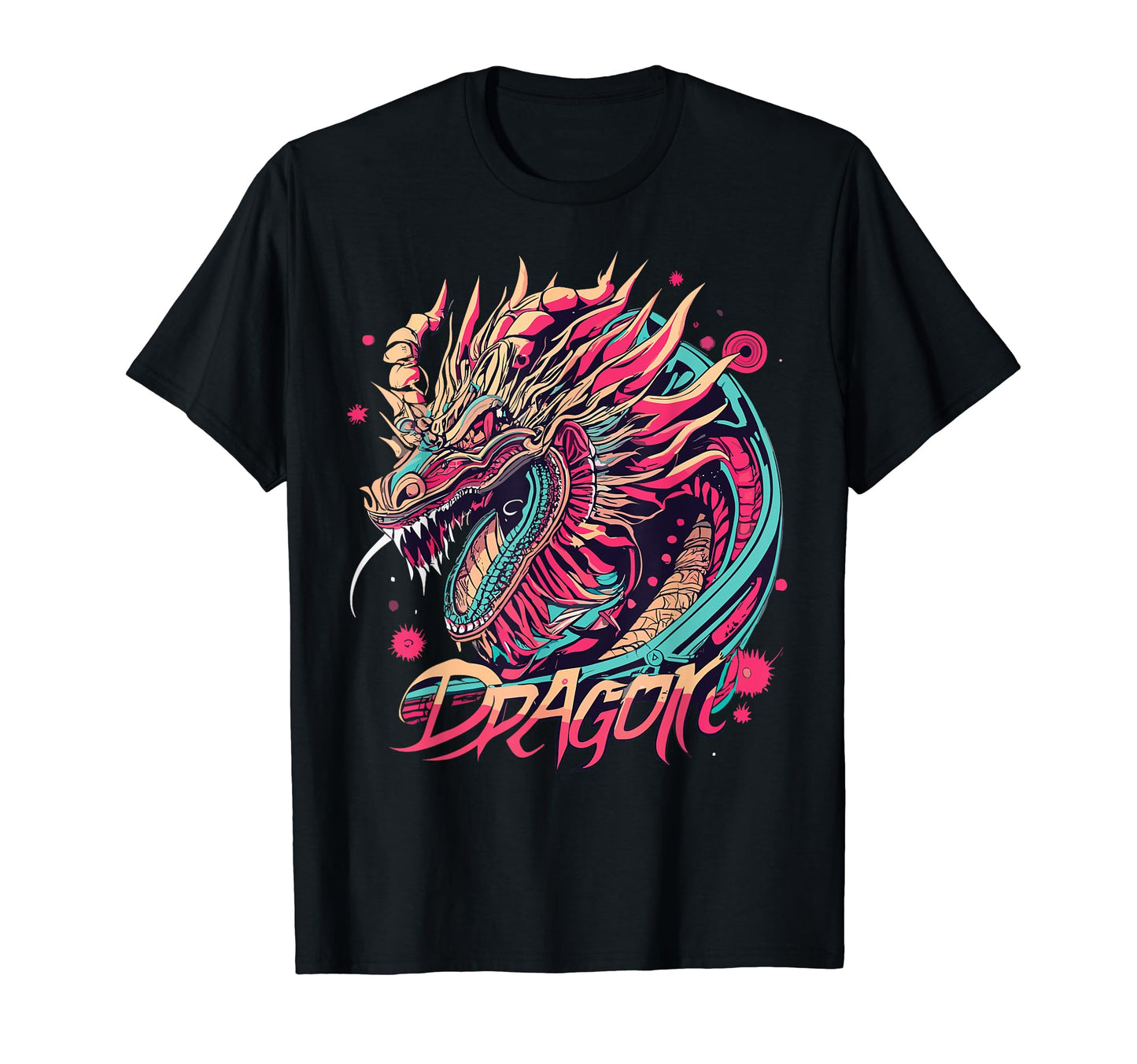Dragon Techno Vaporwave Anime Futuristic T-Shirt - Graphic Print Unisex - T-Shirt, Sweatshirt, Hoodie