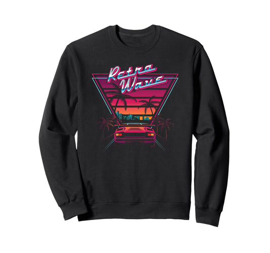 80S Retrowave Synthwave Love Wave Sweatshirt - Novelty Apparel Men Women - T-Shirt, Sweatshirt, Hoodie