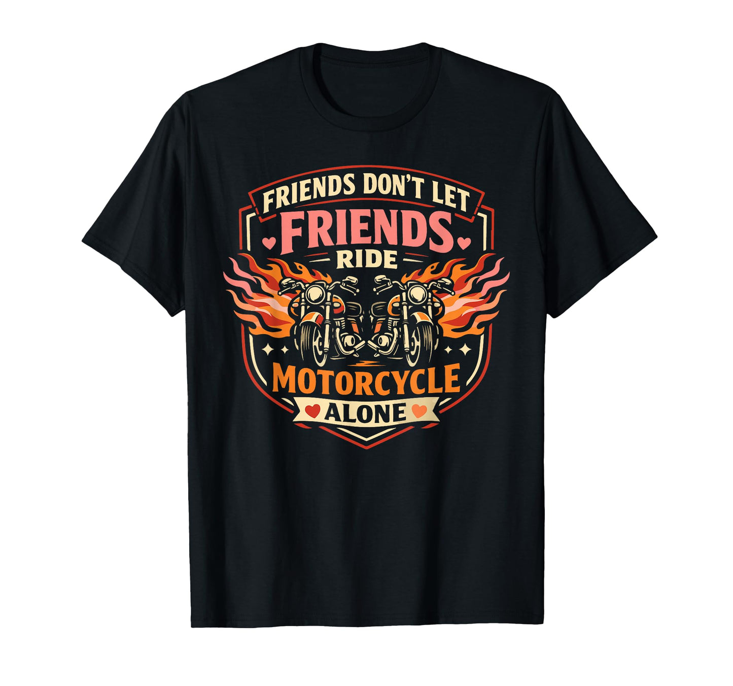 Motorcycle Biker Friends Besties T-Shirt - Minimalist Print Men Women - T-Shirt, Sweatshirt, Hoodie