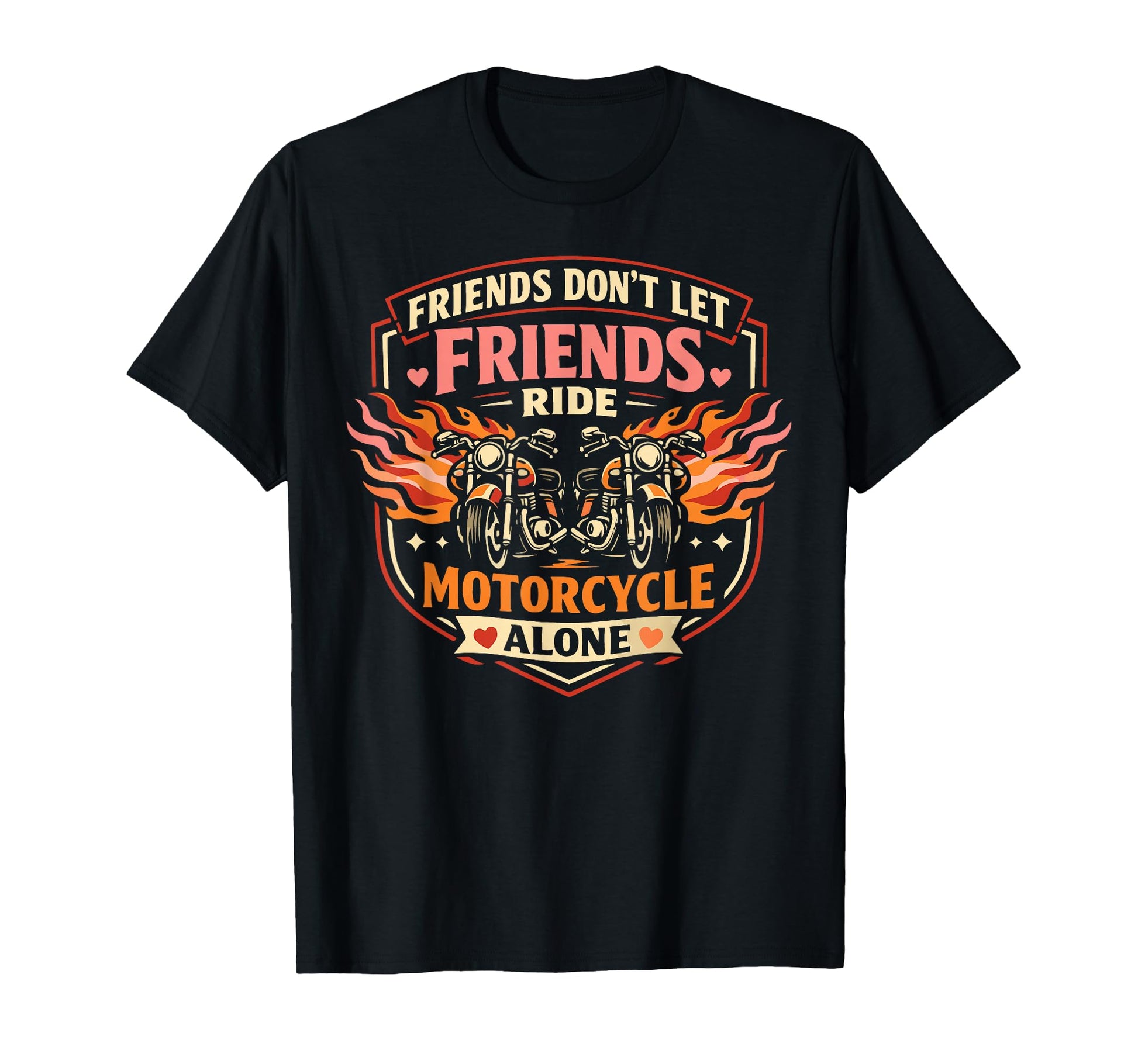 Motorcycle Biker Friends Besties T-Shirt - Minimalist Print Men Women - T-Shirt, Sweatshirt, Hoodie